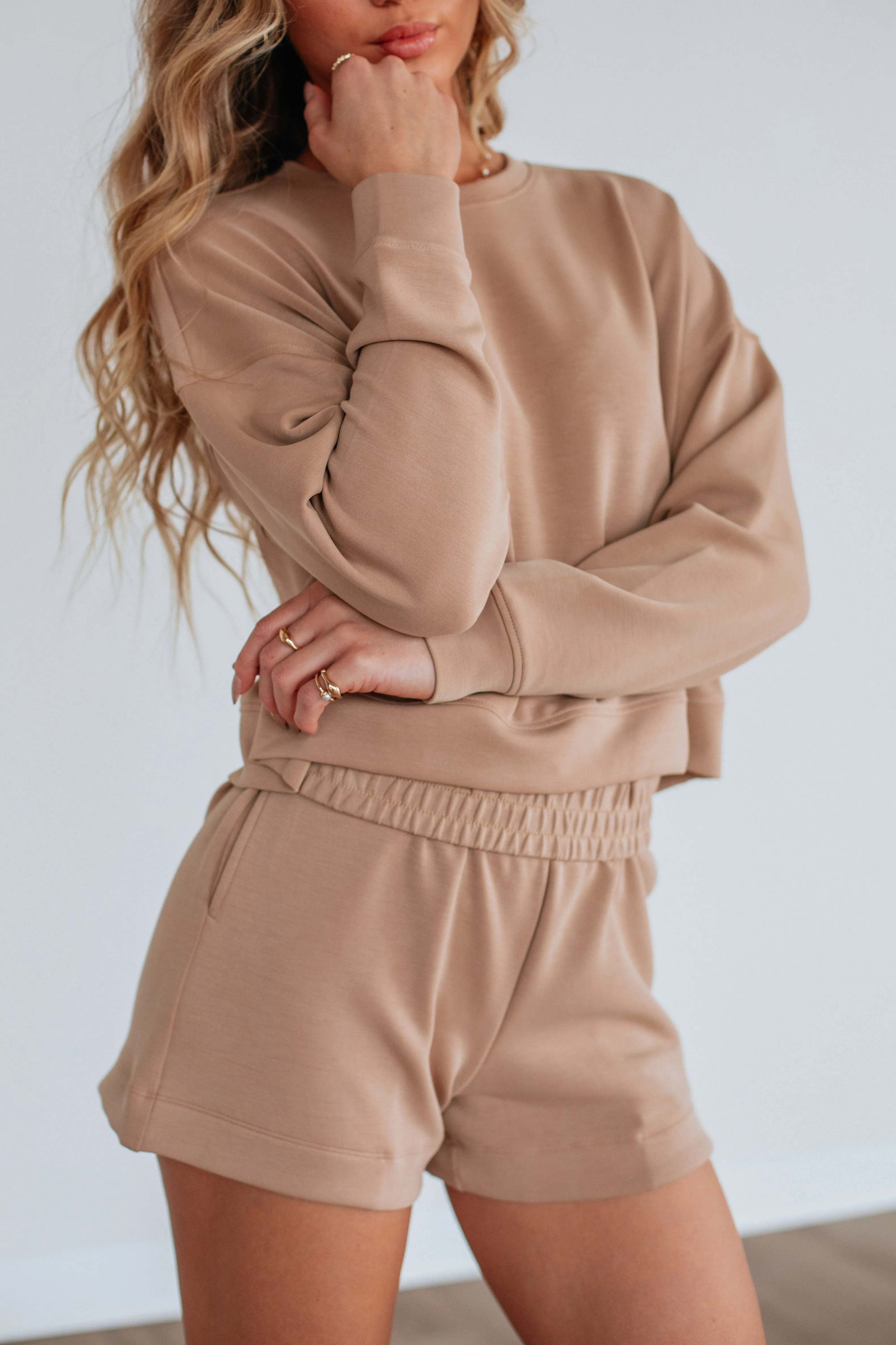 Luxley Lounge Sweatshirt - Tan sold by Wild Oak Boutique product image thumbnail 2