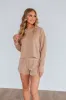 Luxley Lounge Sweatshirt - Tan sold by Wild Oak Boutique