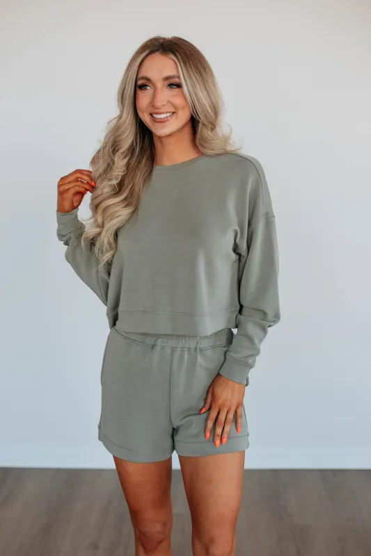 Luxley Lounge Sweatshirt - Sea Salt sold by Wild Oak Boutique