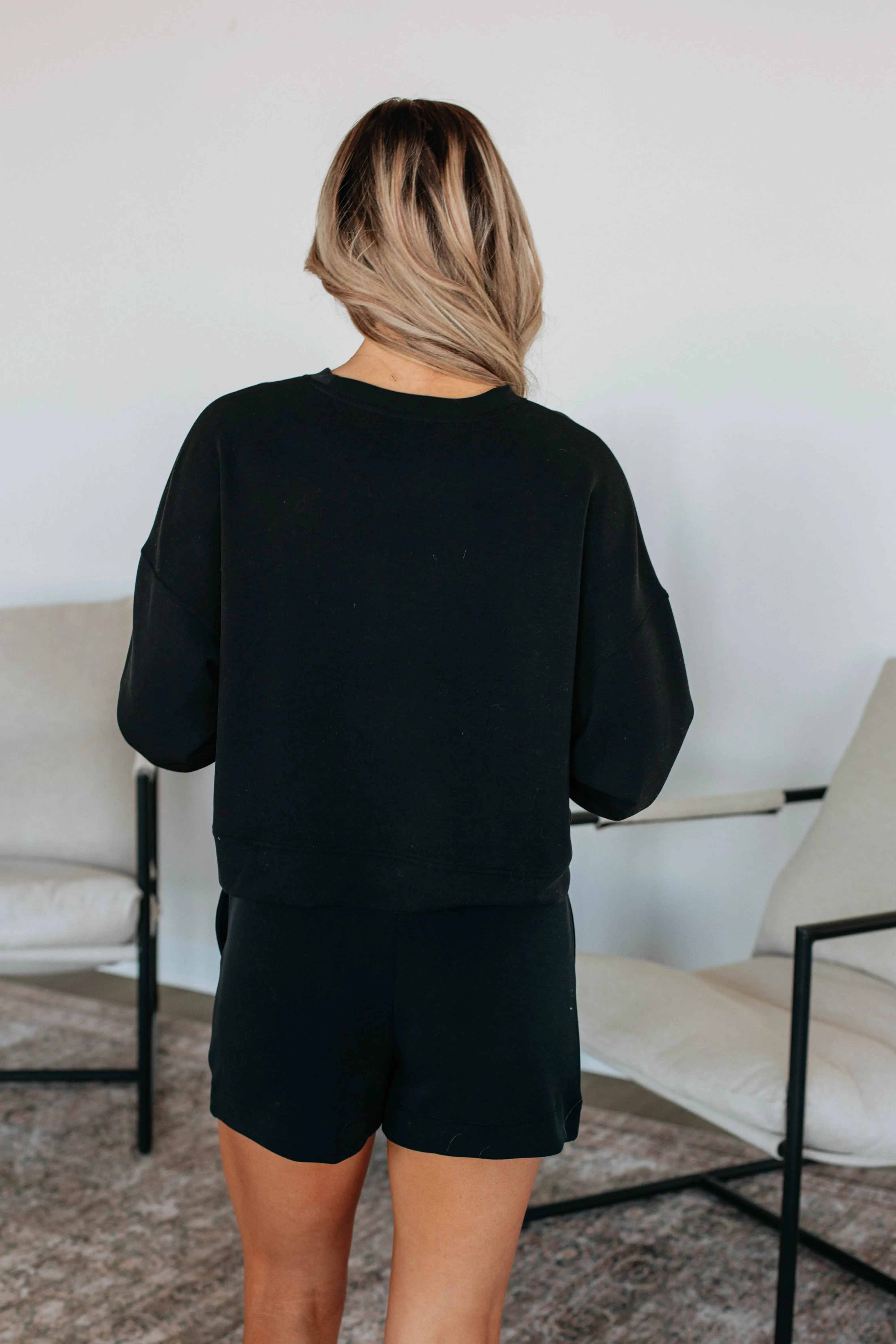 Luxley Lounge Sweatshirt - Black sold by Wild Oak Boutique product image thumbnail 5