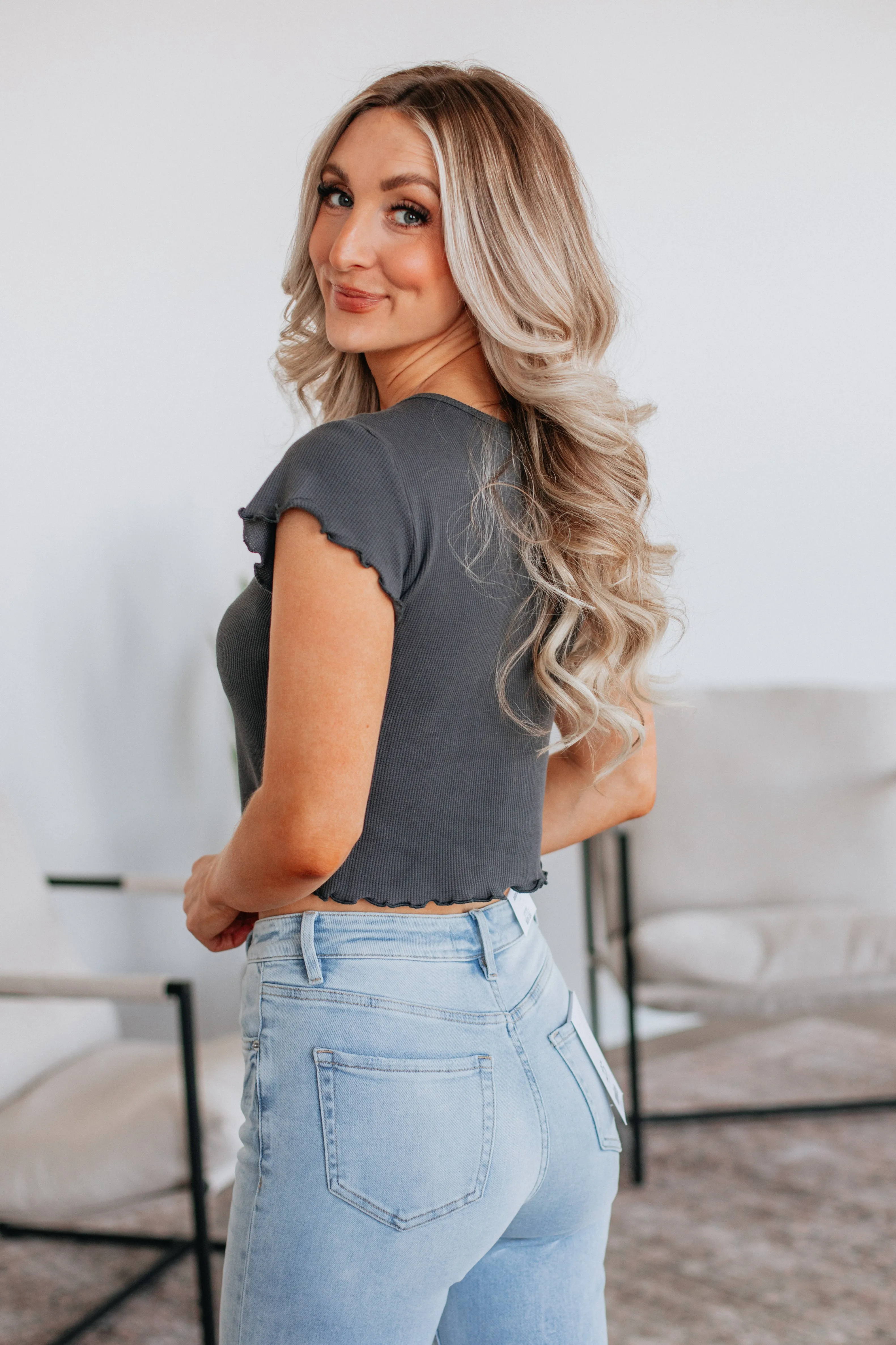 Tara Knit Top - Charcoal sold by Wild Oak Boutique product image thumbnail 5