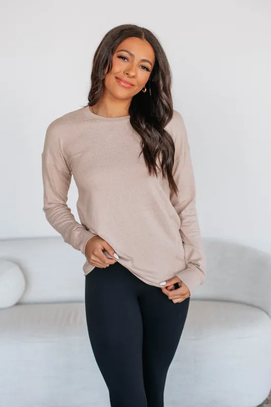 Laura Long Sleeve Top - Almond sold by Wild Oak Boutique