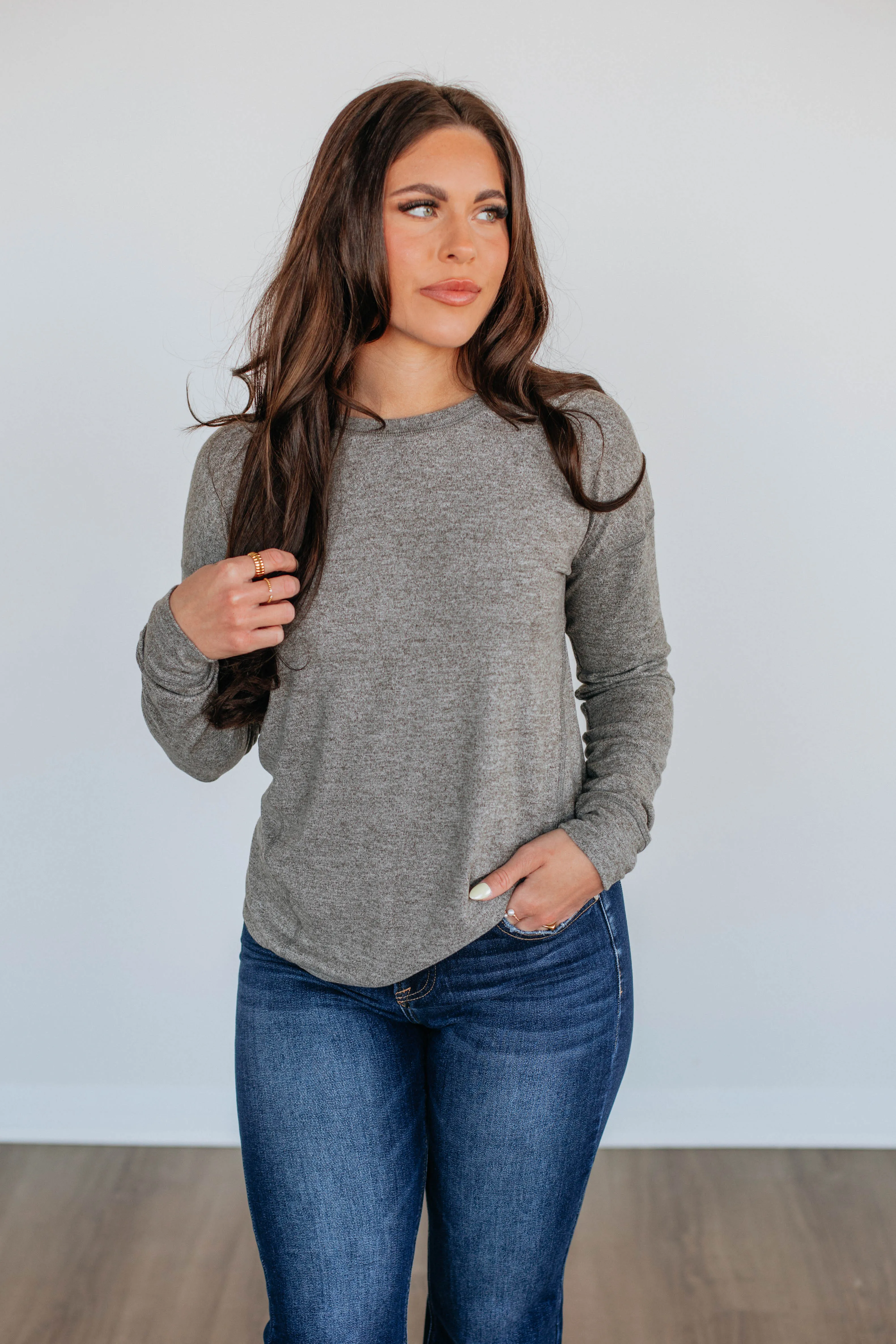 Laura Long Sleeve Top - Artichoke sold by Wild Oak Boutique