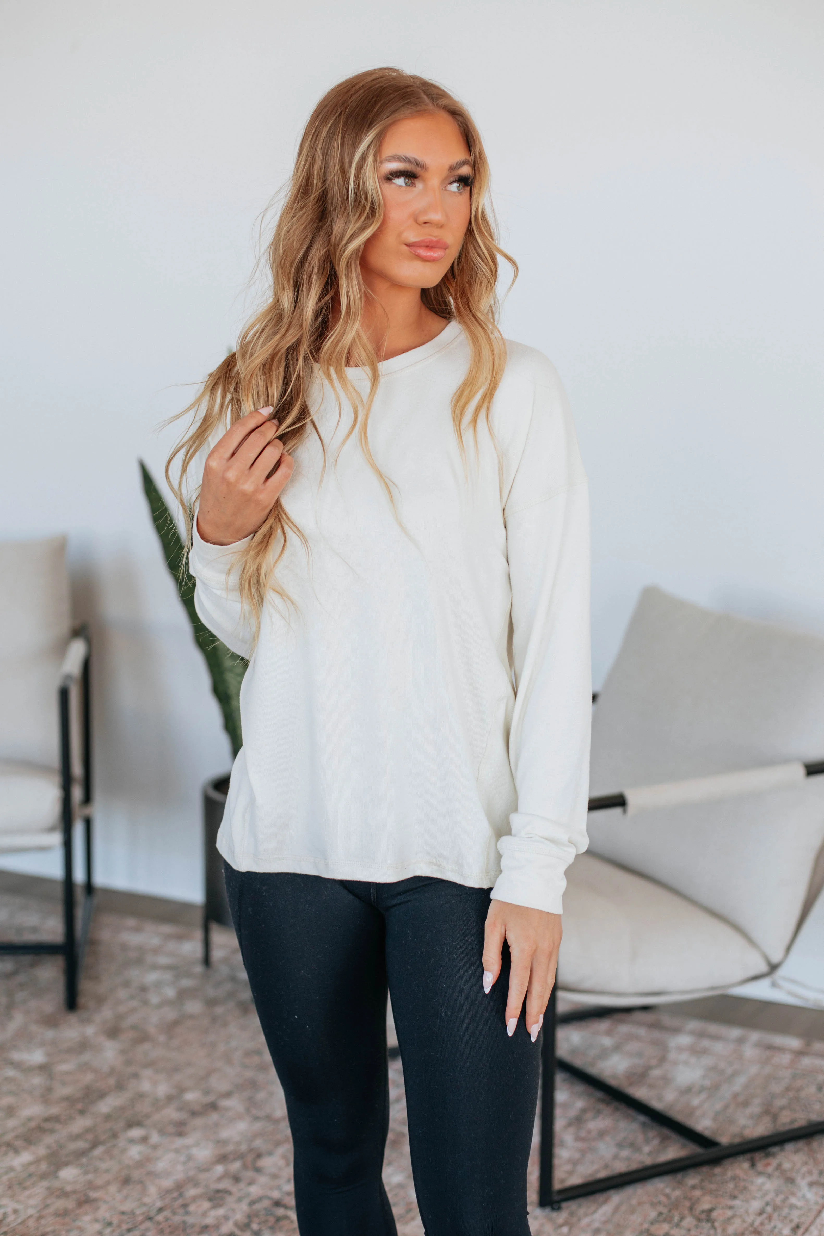 Laura Long Sleeve Top - Natural sold by Wild Oak Boutique product image thumbnail 4
