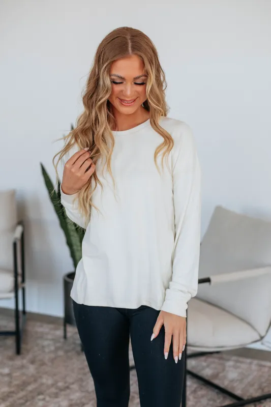 Laura Long Sleeve Top - Natural sold by Wild Oak Boutique