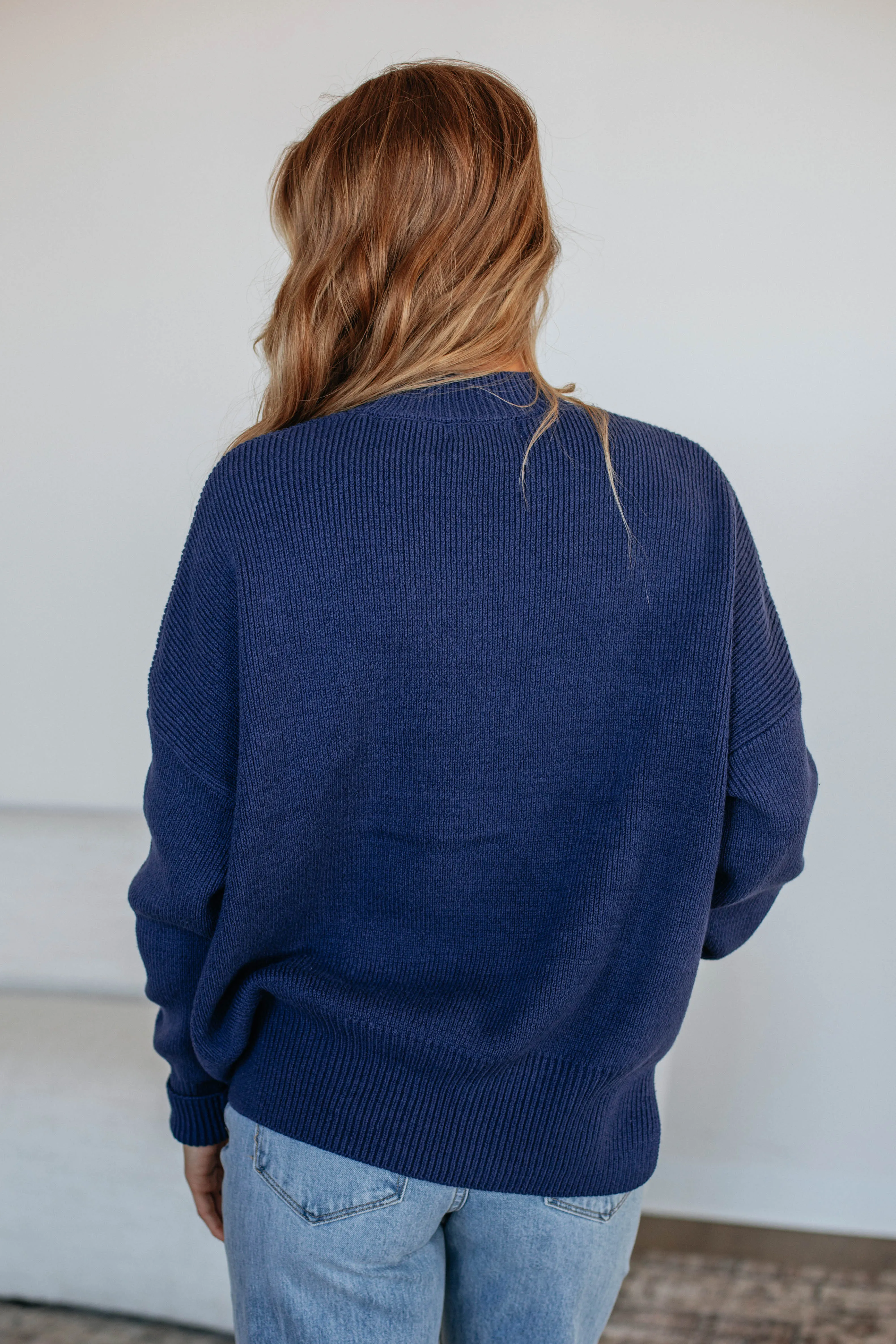 Chelsea Mock Neck Sweater - Navy sold by Wild Oak Boutique product image thumbnail 5