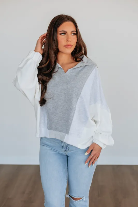 Vanya Oversized Pullover - Heather Grey Mix sold by Wild Oak Boutique