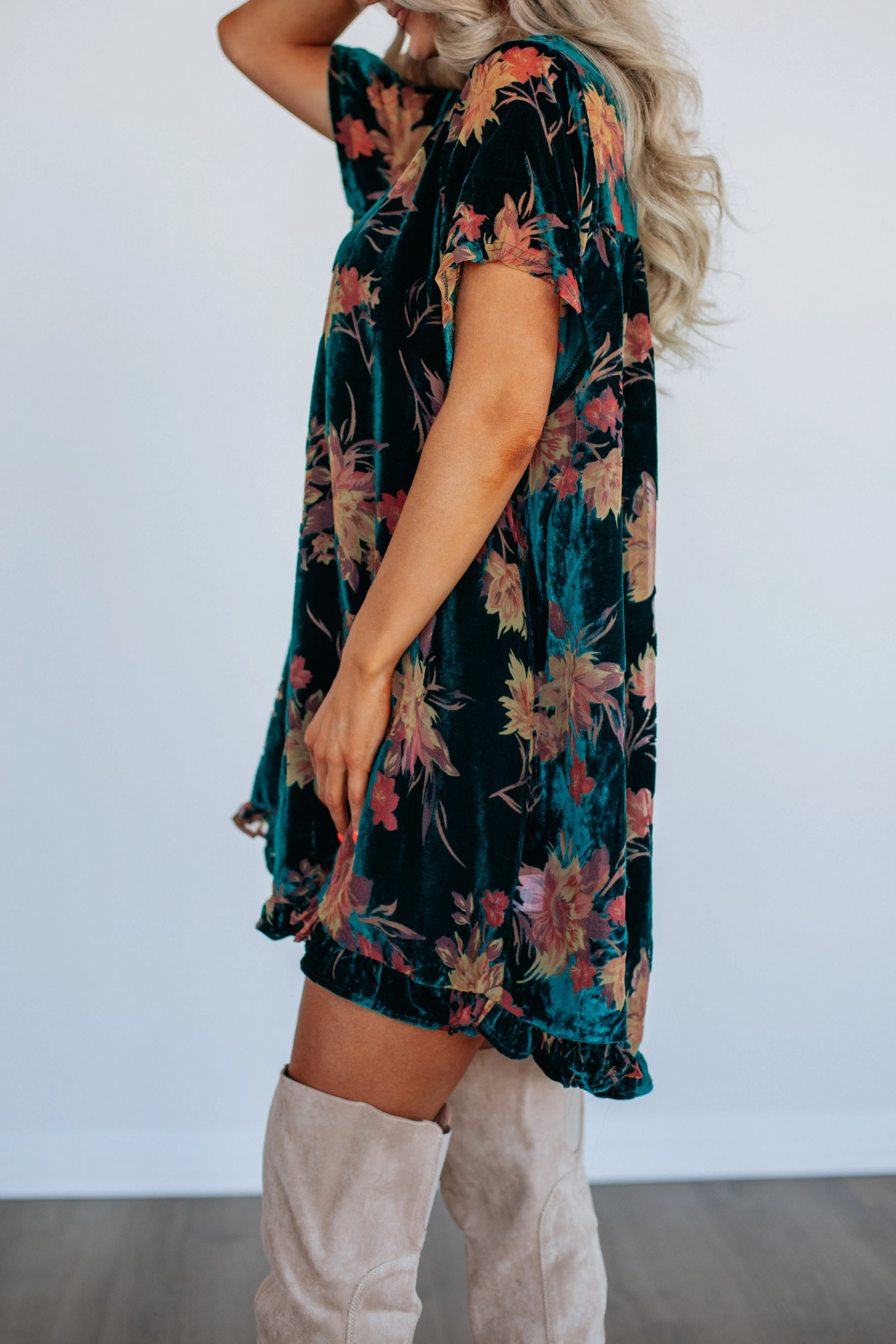 Vanita Floral Velvet Dress sold by Wild Oak Boutique product image thumbnail 2