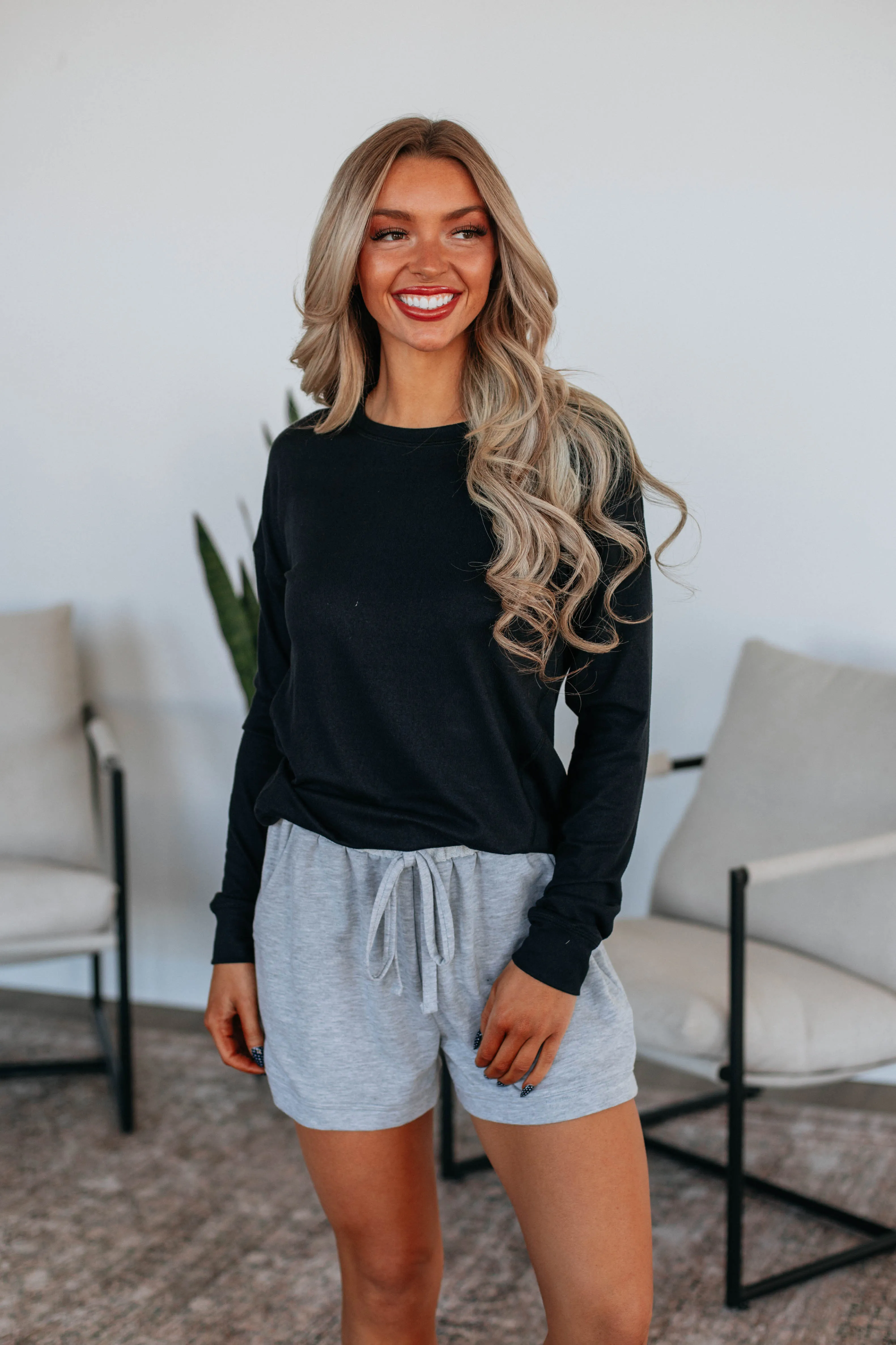 Gracyn Lounge Shorts - Heather Grey sold by Wild Oak Boutique product image thumbnail 2