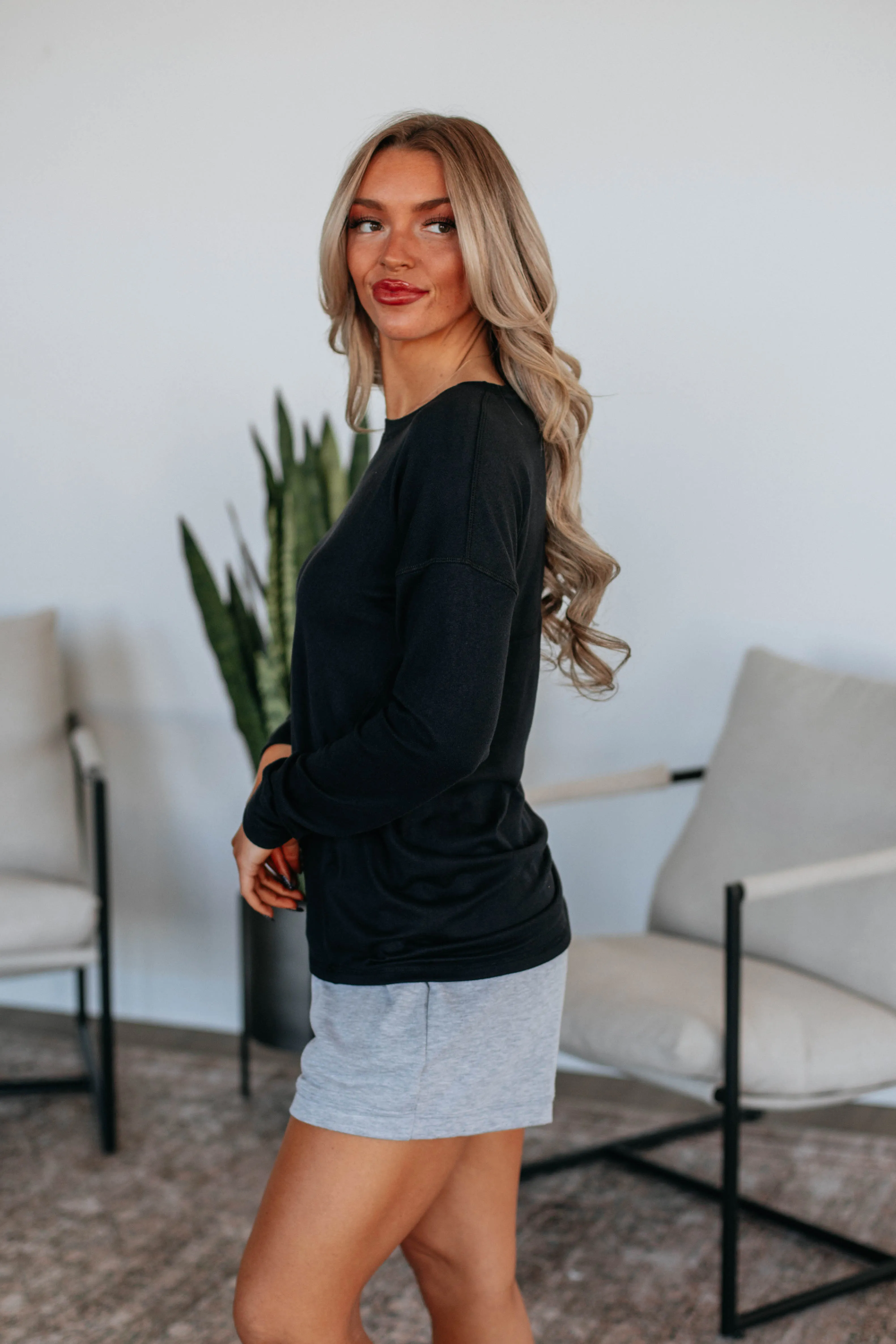 Gracyn Lounge Shorts - Heather Grey sold by Wild Oak Boutique product image thumbnail 5