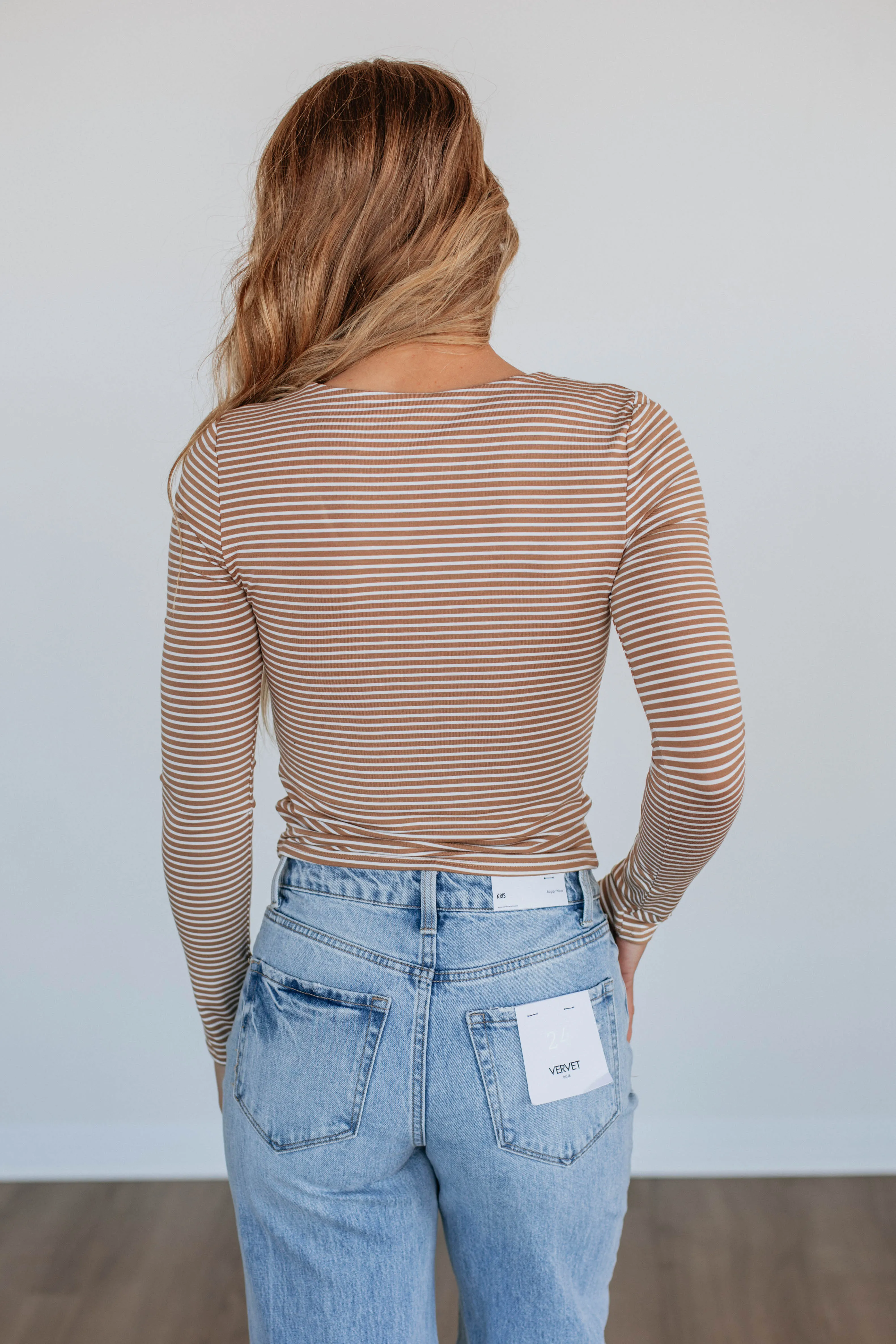 Khalia Striped Top - Mocha Mix sold by Wild Oak Boutique product image thumbnail 5