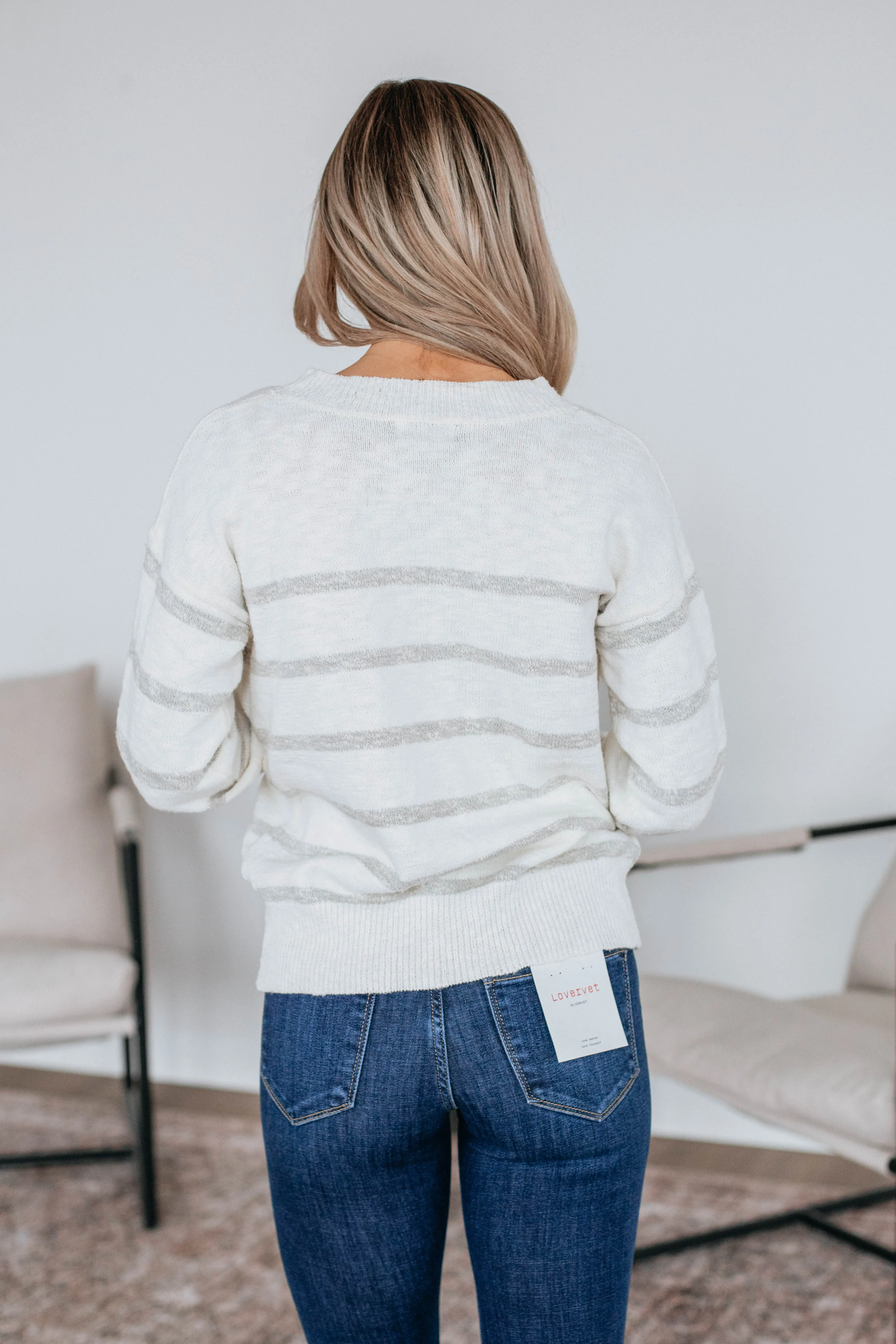 Ciarah Striped Sweater - Pebble Mix sold by Wild Oak Boutique product image thumbnail 5