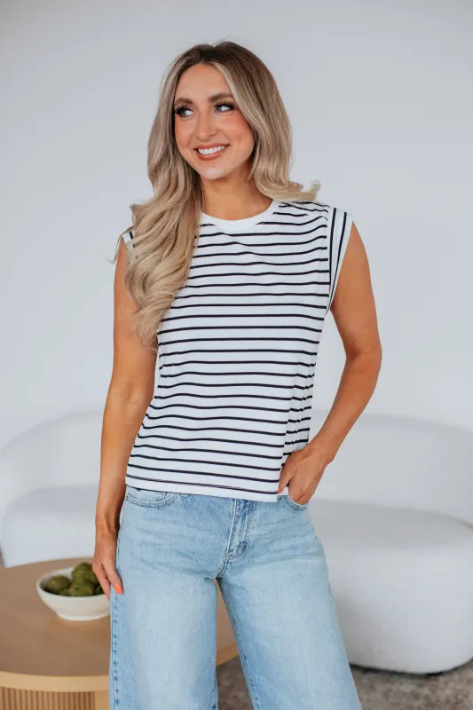 Terra Striped Top - Ivory Mix sold by Wild Oak Boutique