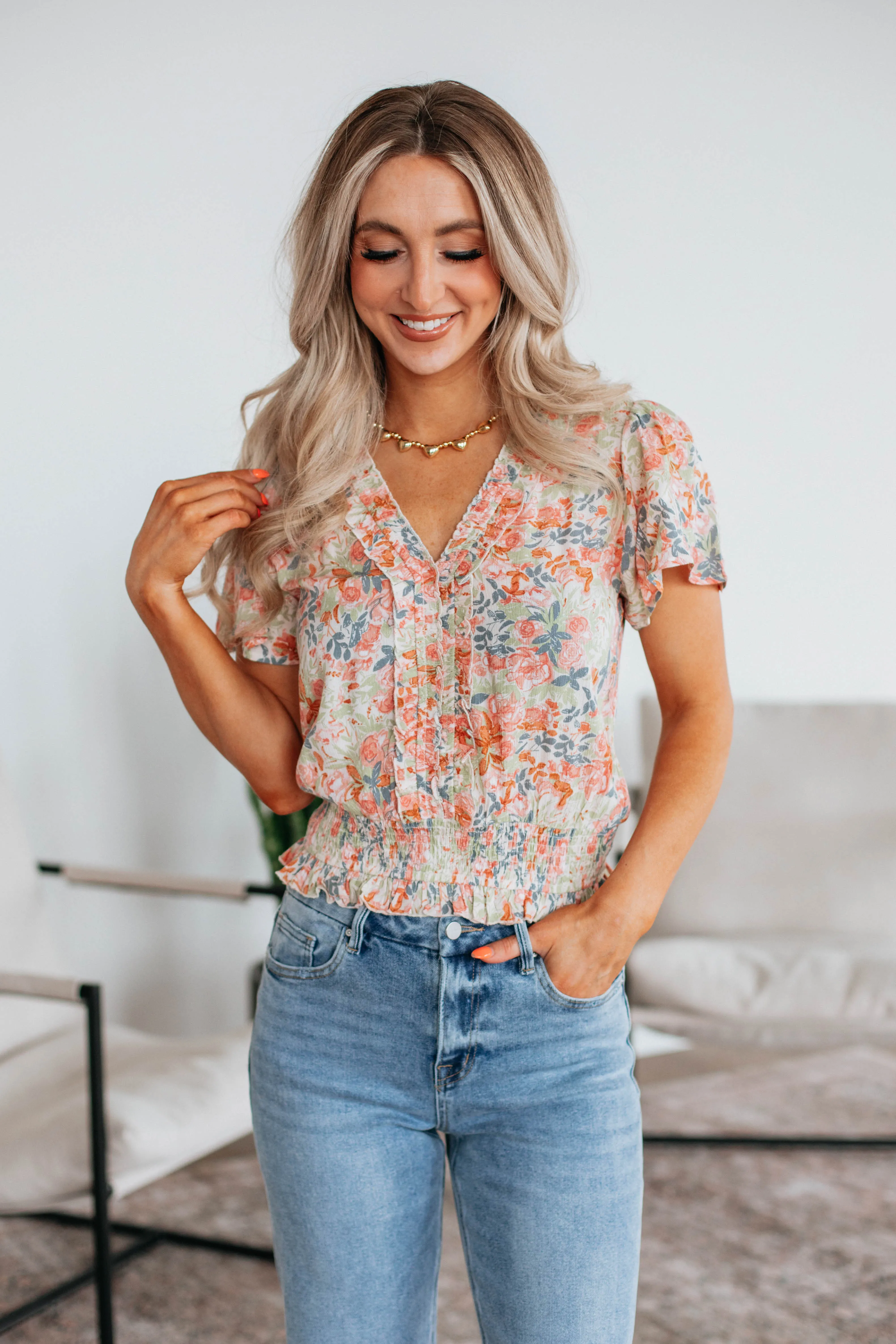 Ara Floral Top sold by Wild Oak Boutique product image thumbnail 2