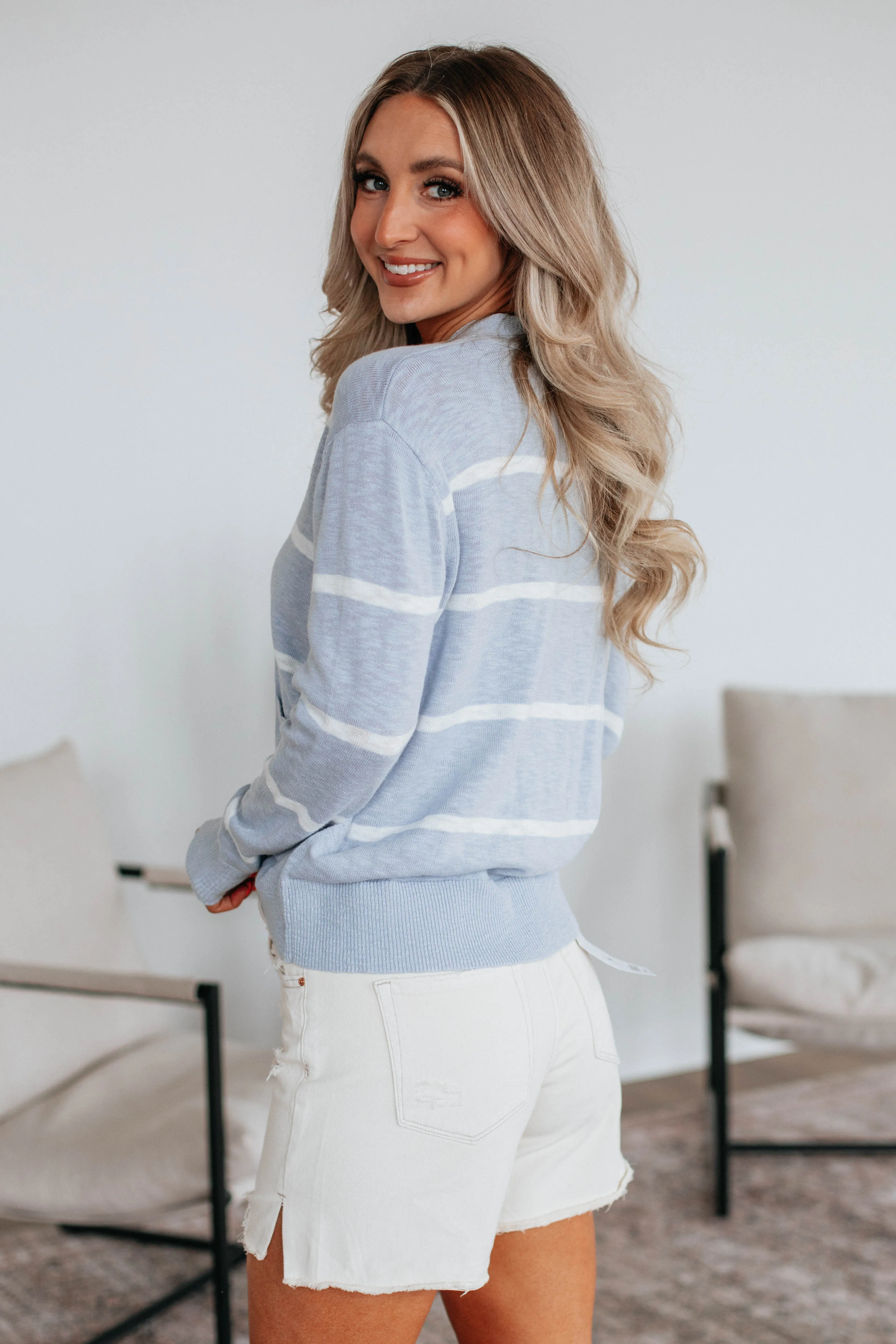 Marylou Striped Cardigan sold by Wild Oak Boutique product image thumbnail 4