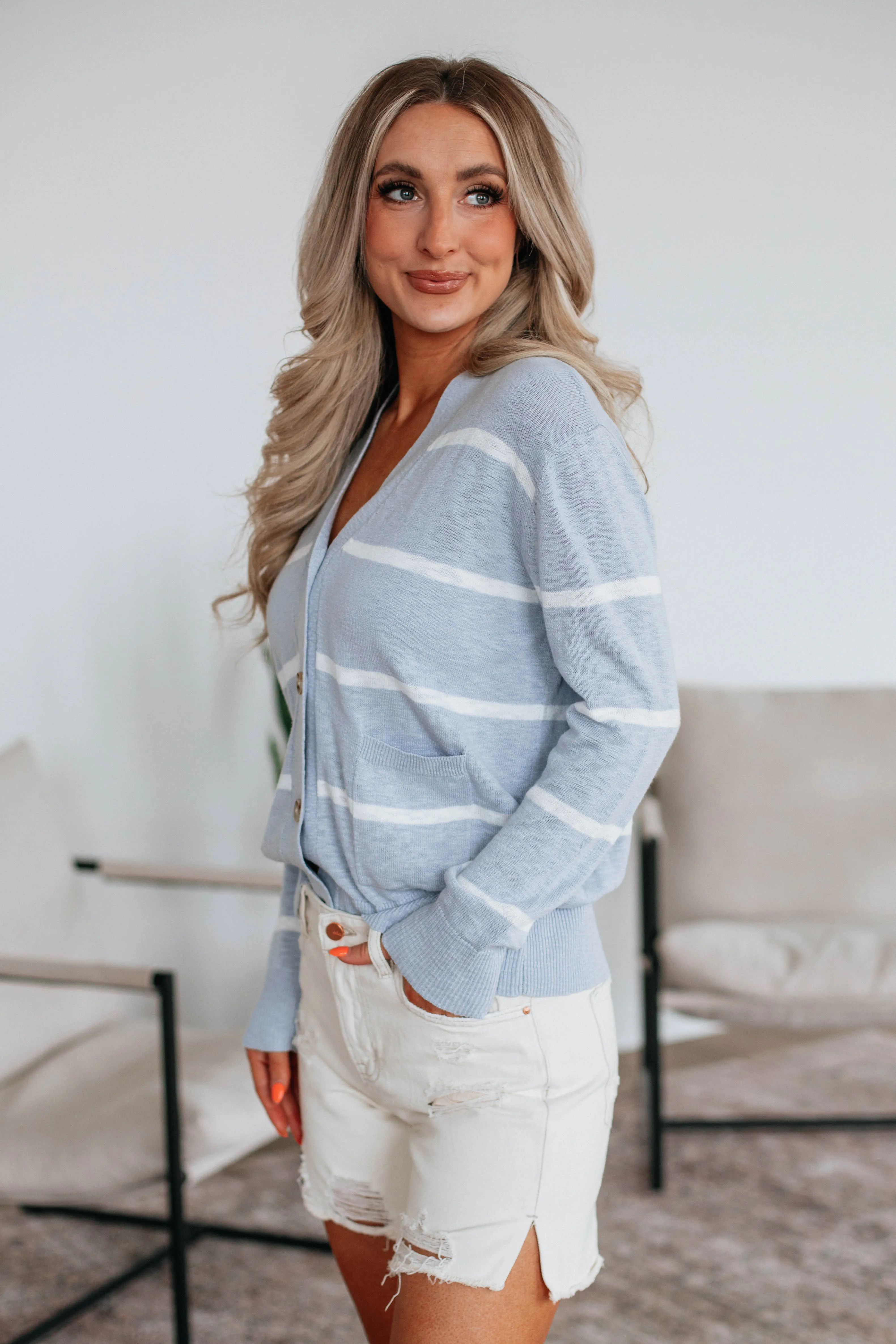 Marylou Striped Cardigan sold by Wild Oak Boutique product image thumbnail 3