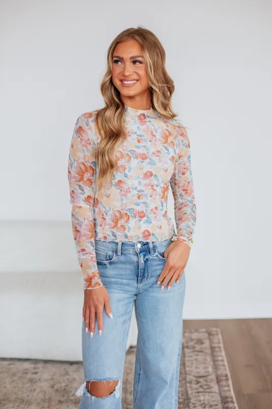 Pippi Floral Mesh Top sold by Wild Oak Boutique