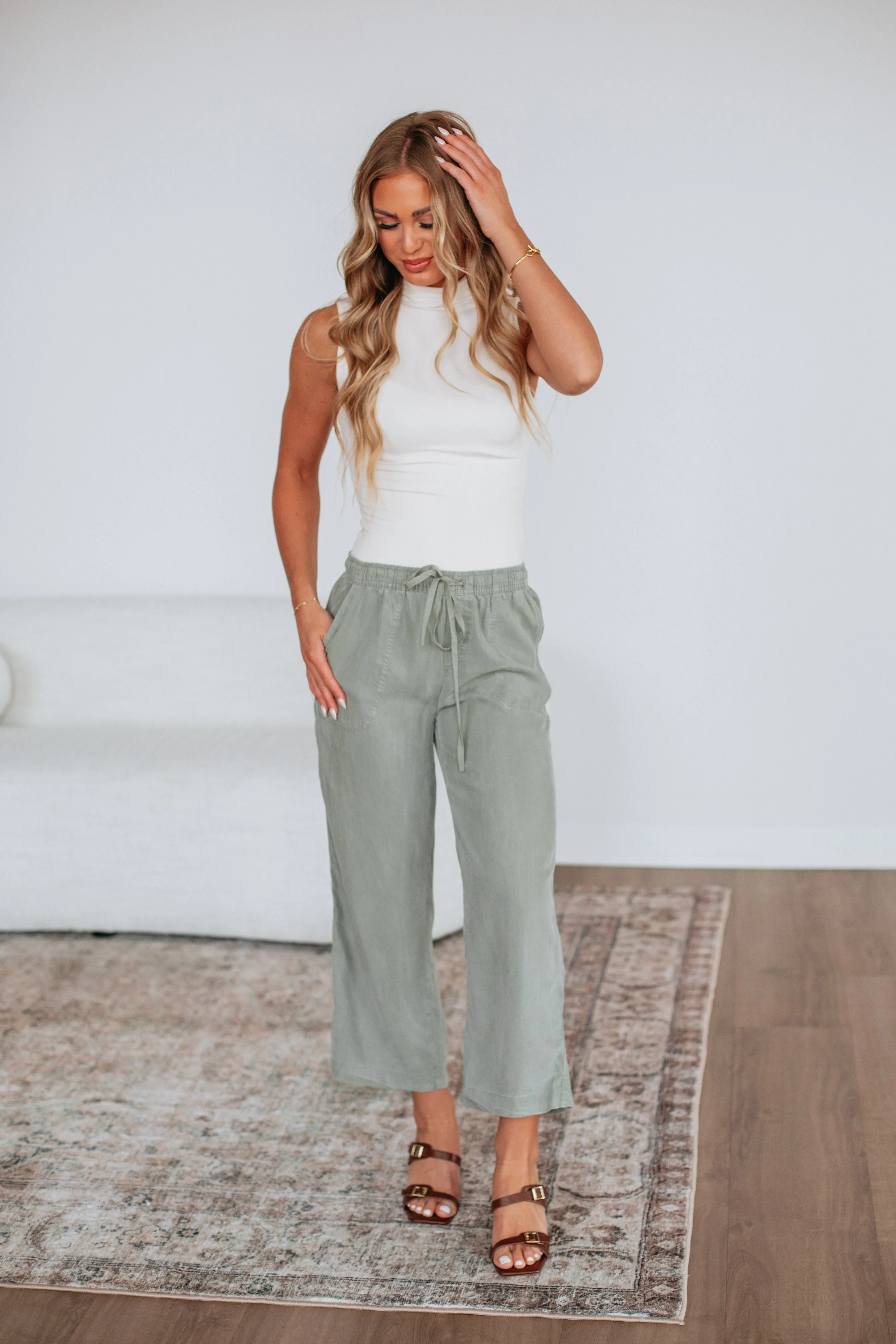 Duncan Casual Pants - Artichoke sold by Wild Oak Boutique product image thumbnail 4