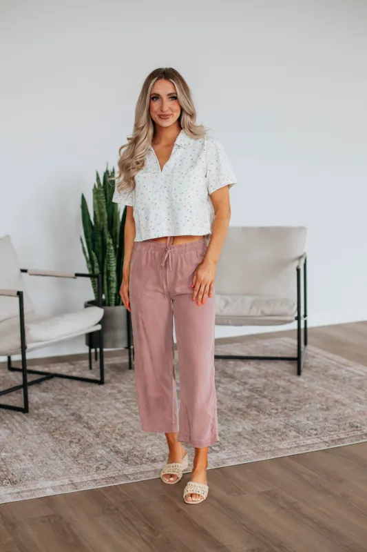 Duncan Casual Pants - Mauve made by BE COOL