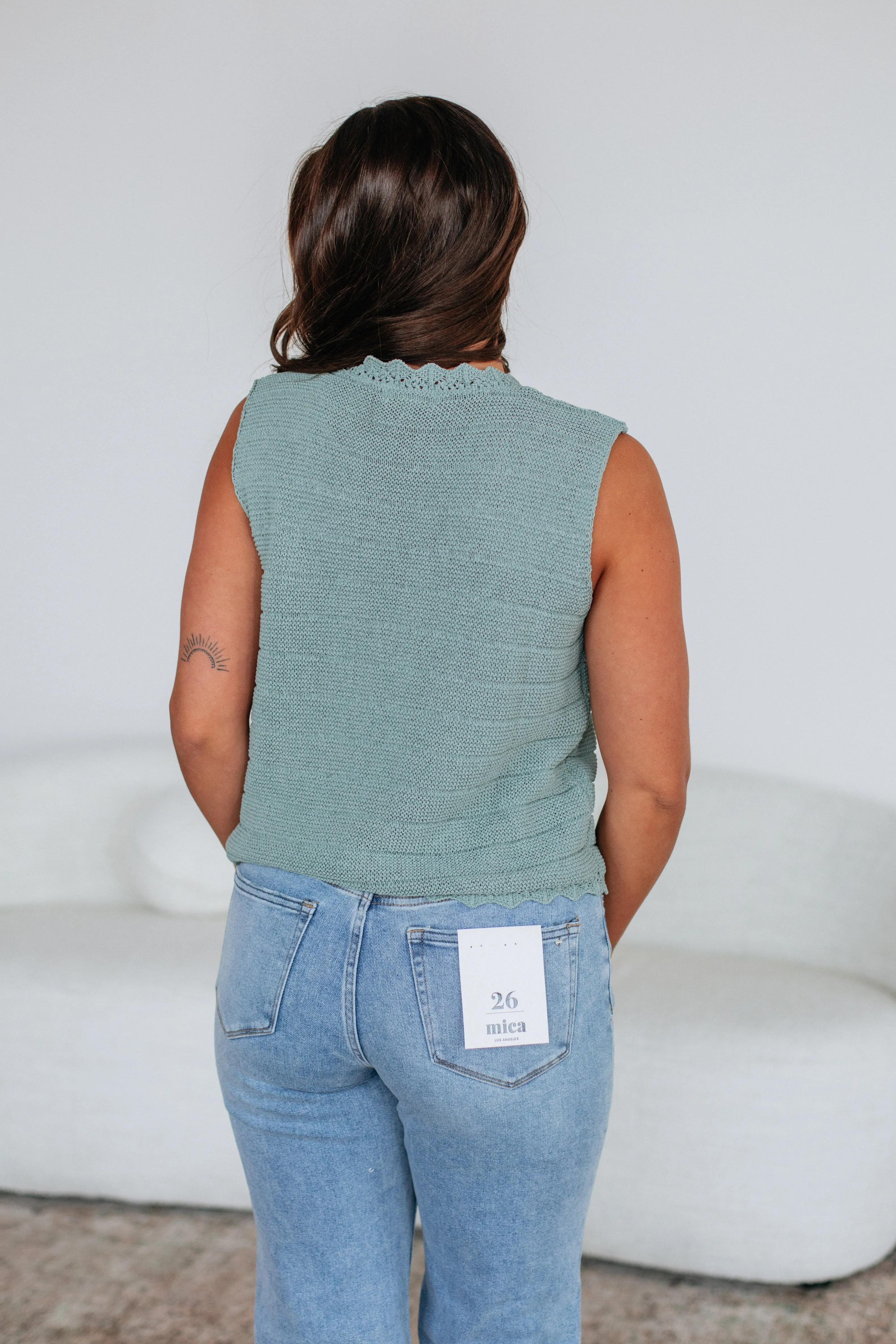 Cheryl Sweater Vest - Dusty Sage sold by Wild Oak Boutique product image thumbnail 5