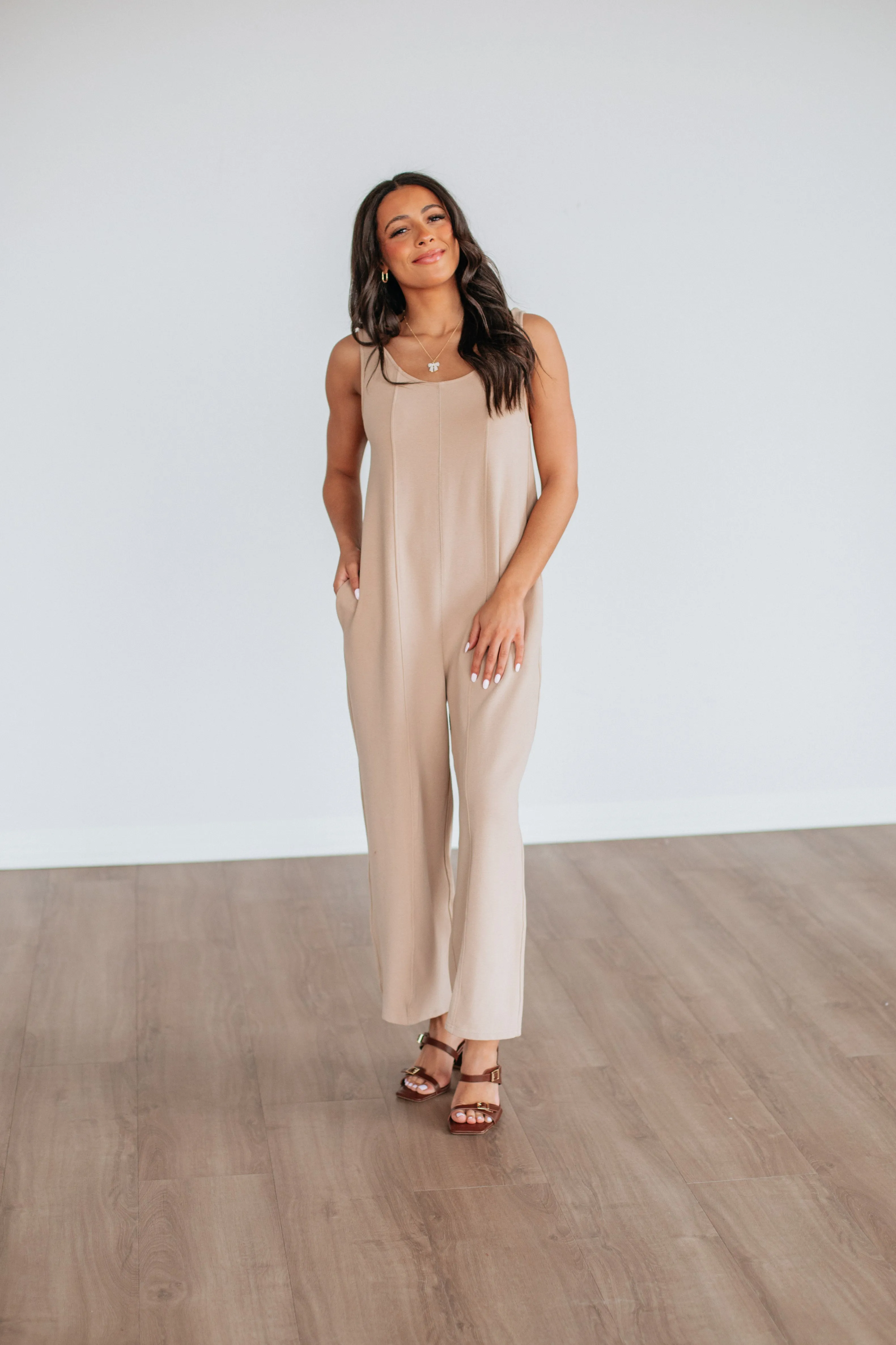 Maebyn Jumpsuit - Taupe sold by Wild Oak Boutique product image thumbnail 4