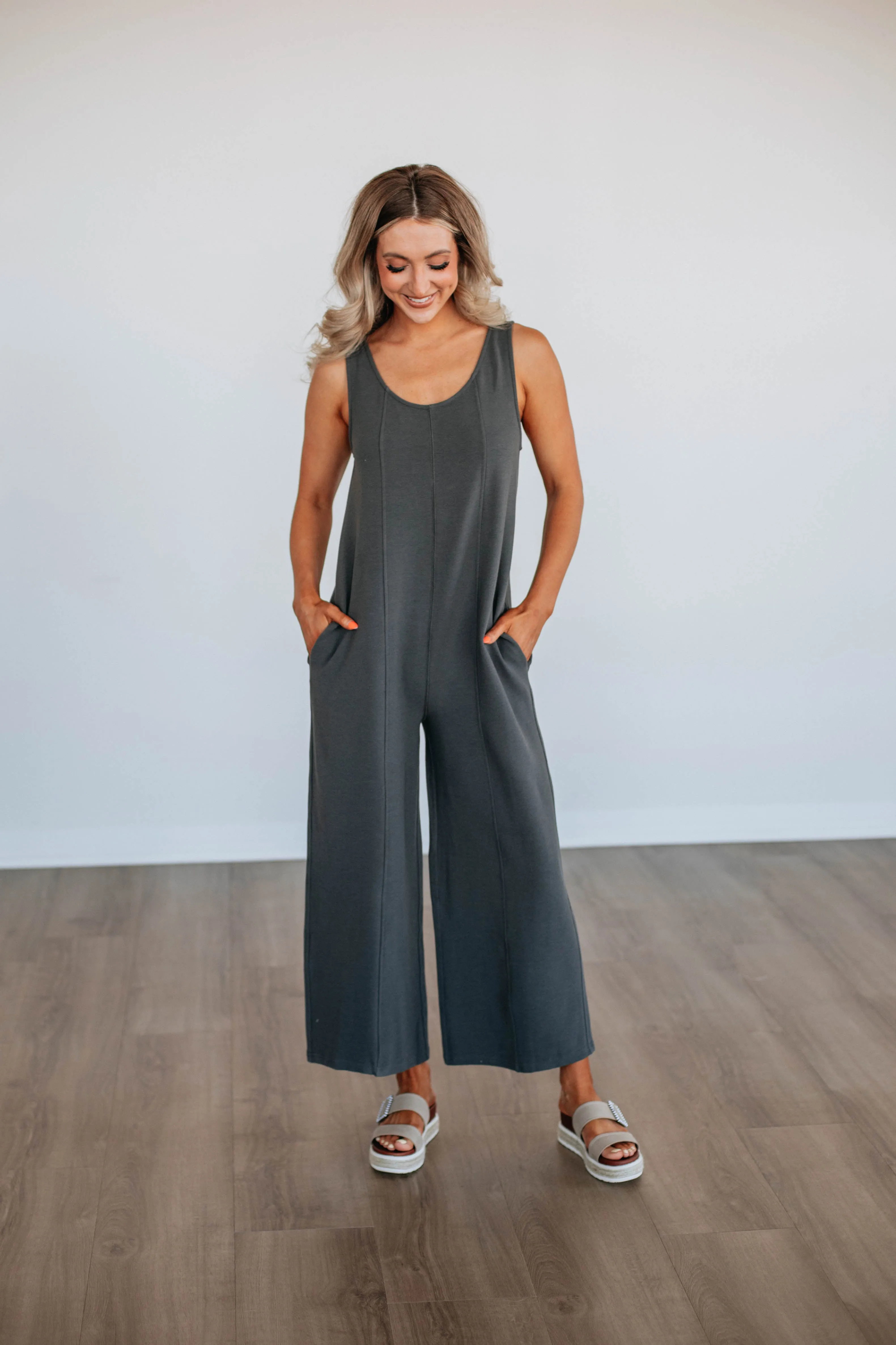 Maebyn Jumpsuit - Charcoal sold by Wild Oak Boutique product image thumbnail 4