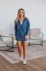 Zali Washed Jacket - Steel Blue sold by Wild Oak Boutique