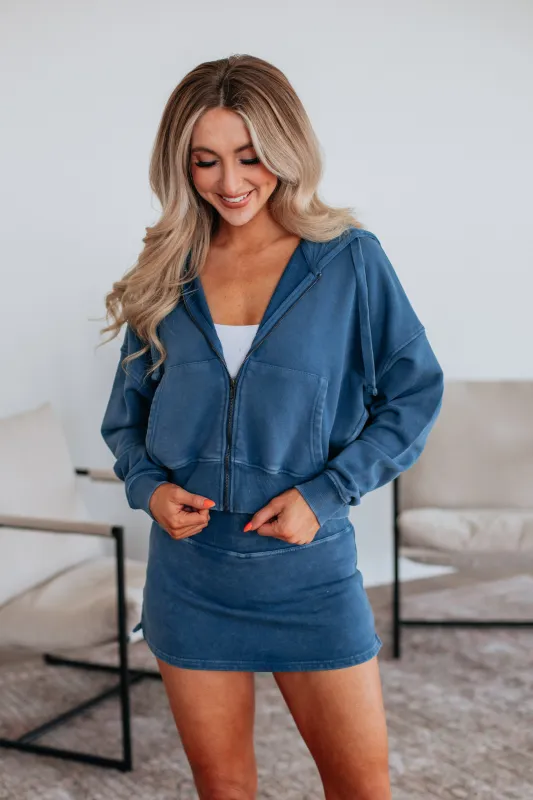 Zali Washed Jacket - Steel Blue sold by Wild Oak Boutique
