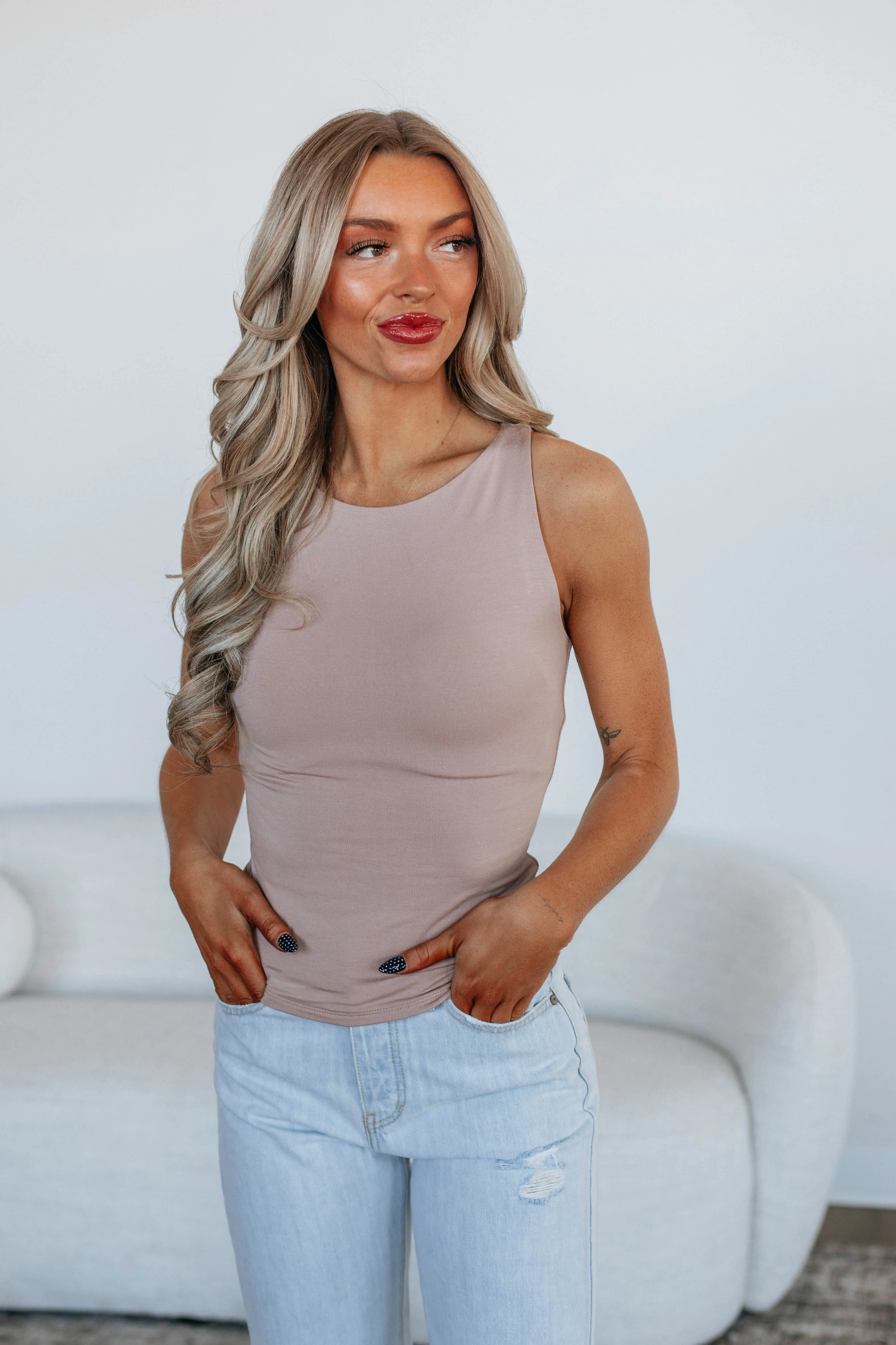 Ariel Basic Tank - Hazelnut sold by Wild Oak Boutique
