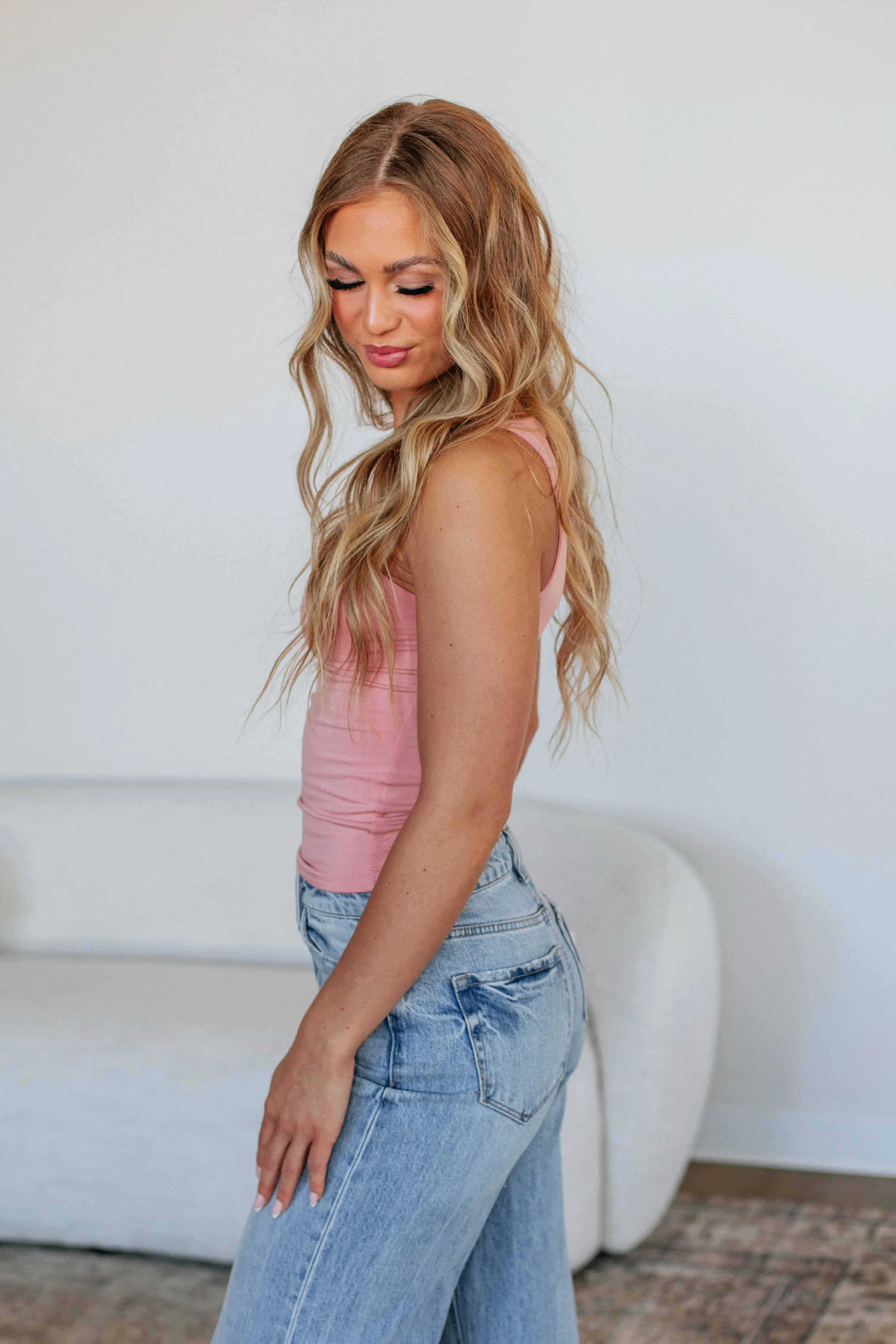 Ariel Basic Tank - Blush sold by Wild Oak Boutique product image thumbnail 4