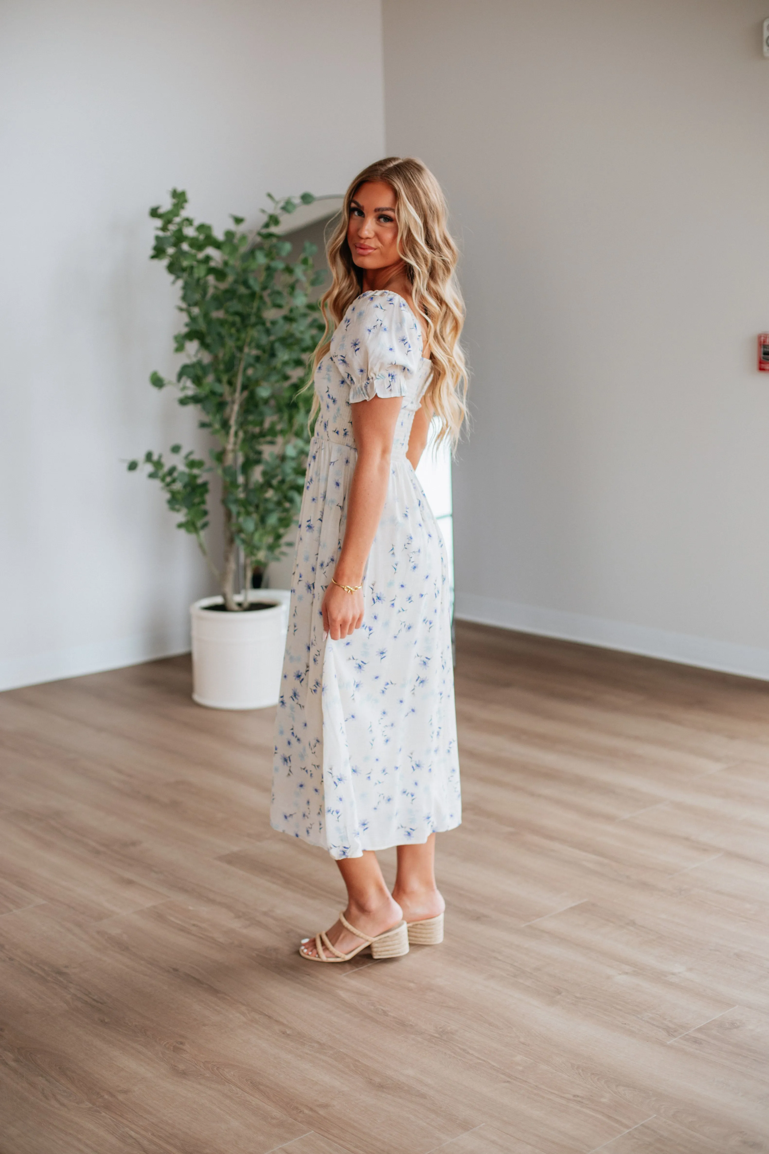 Joylin Floral Midi Dress - Periwinkle Mix sold by Wild Oak Boutique product image thumbnail 4