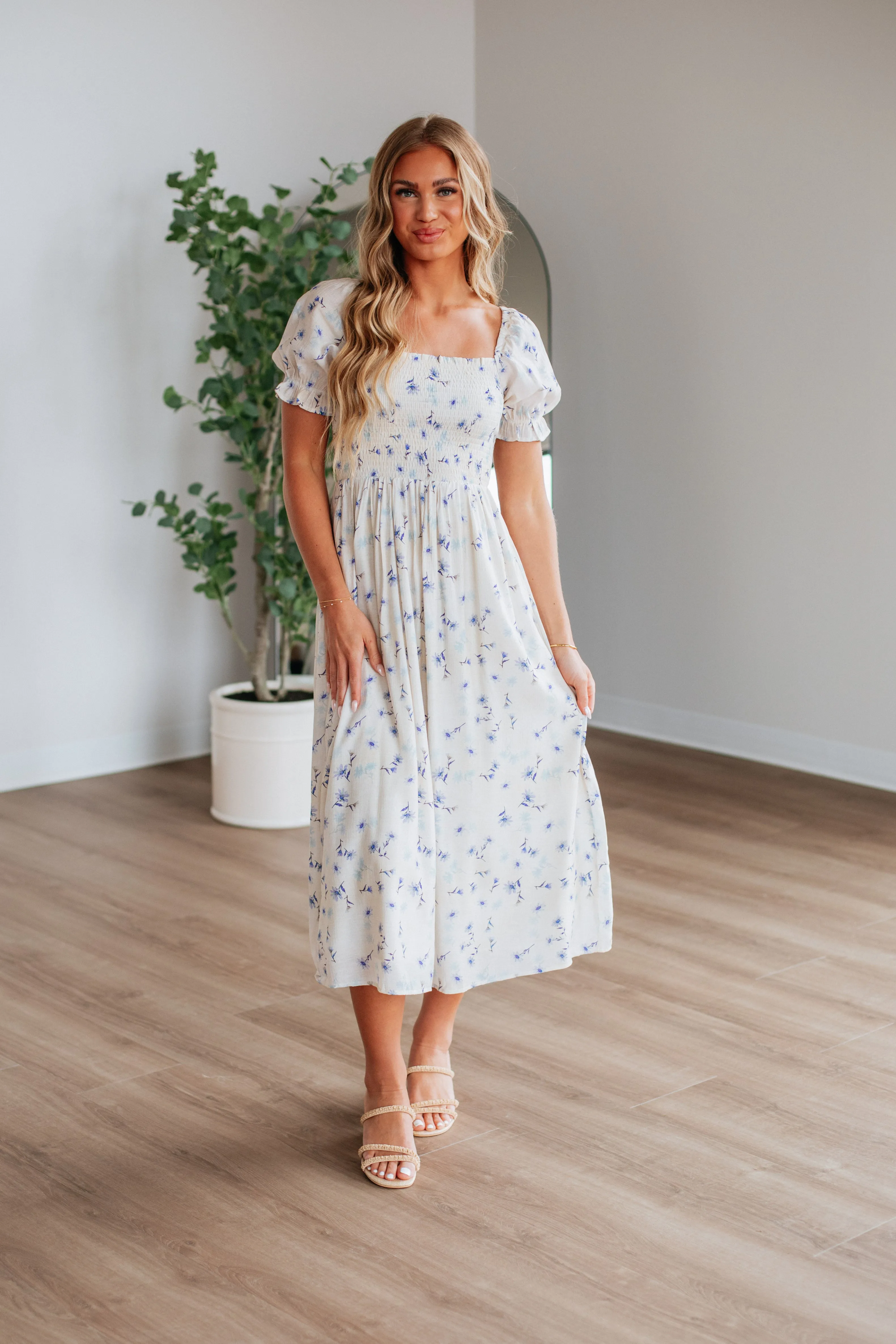 Joylin Floral Midi Dress - Periwinkle Mix sold by Wild Oak Boutique product image thumbnail 5