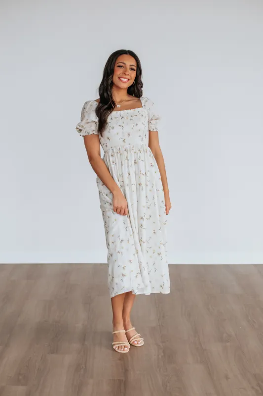 Joylin Floral Midi Dress - Sunflower Mix made by Wild Oak Boutique