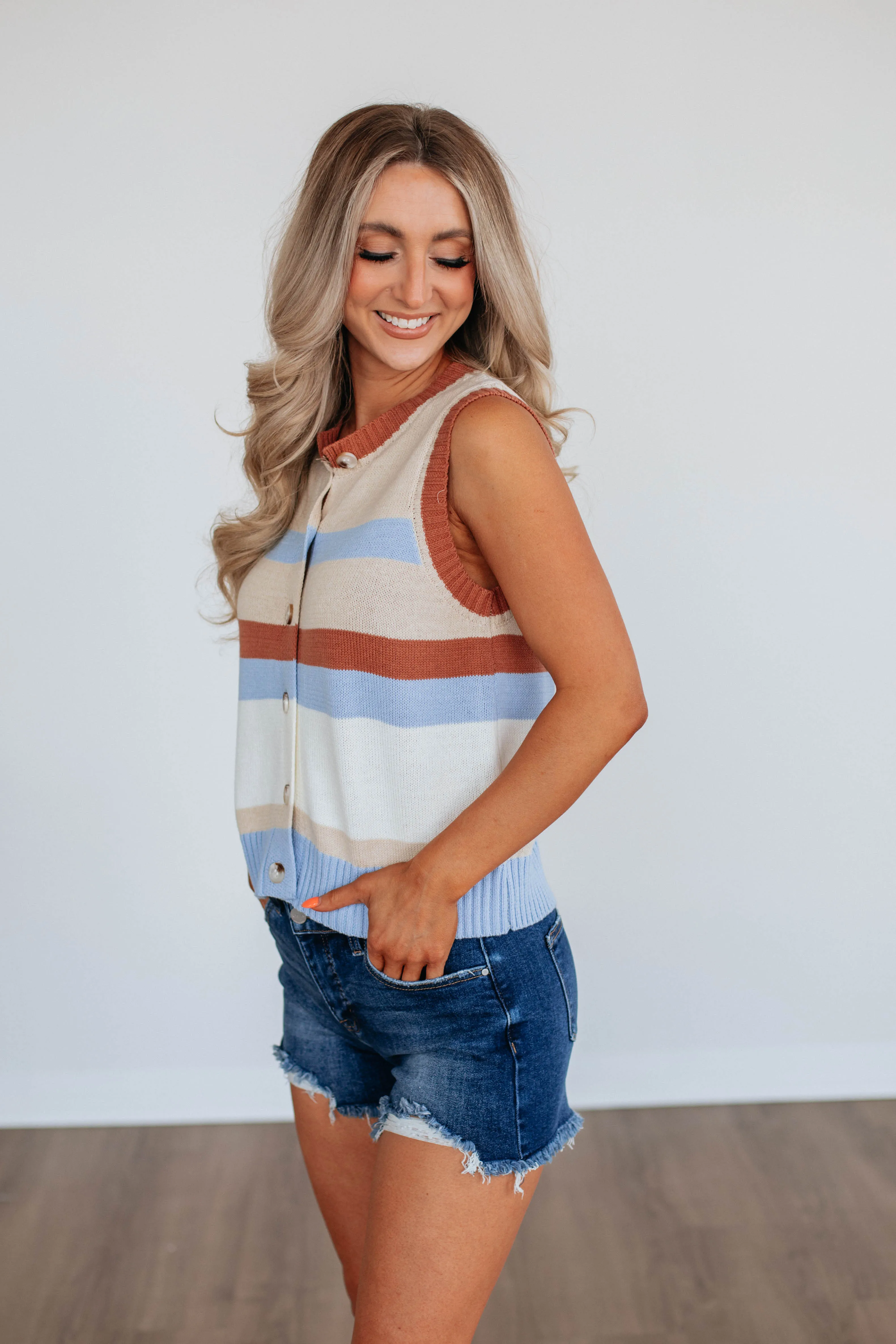Robbyn Sweater Top - Sky Blue Mix sold by Wild Oak Boutique product image thumbnail 2