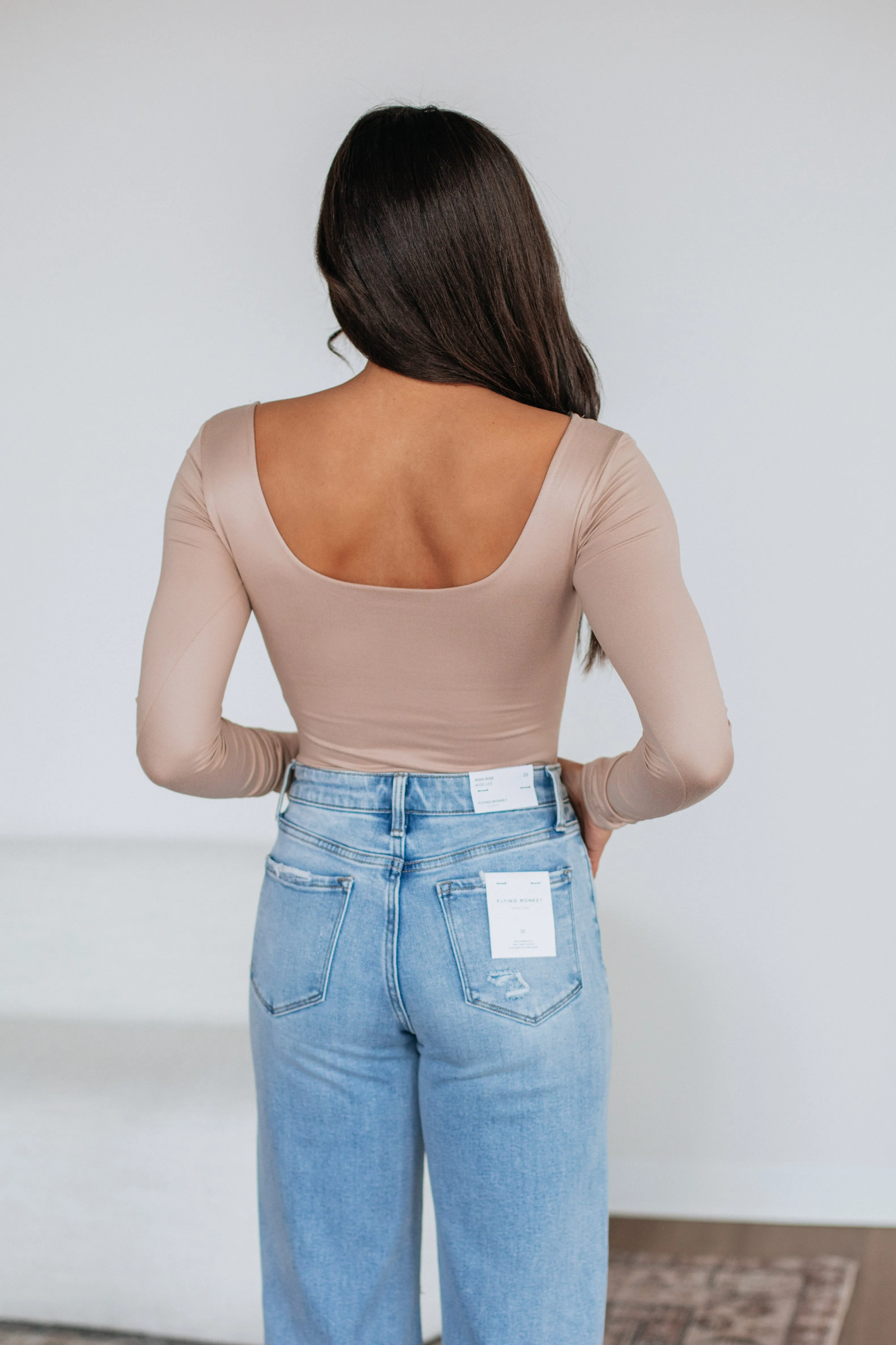 Nicolette Basic Bodysuit - Sand sold by Wild Oak Boutique product image thumbnail 4