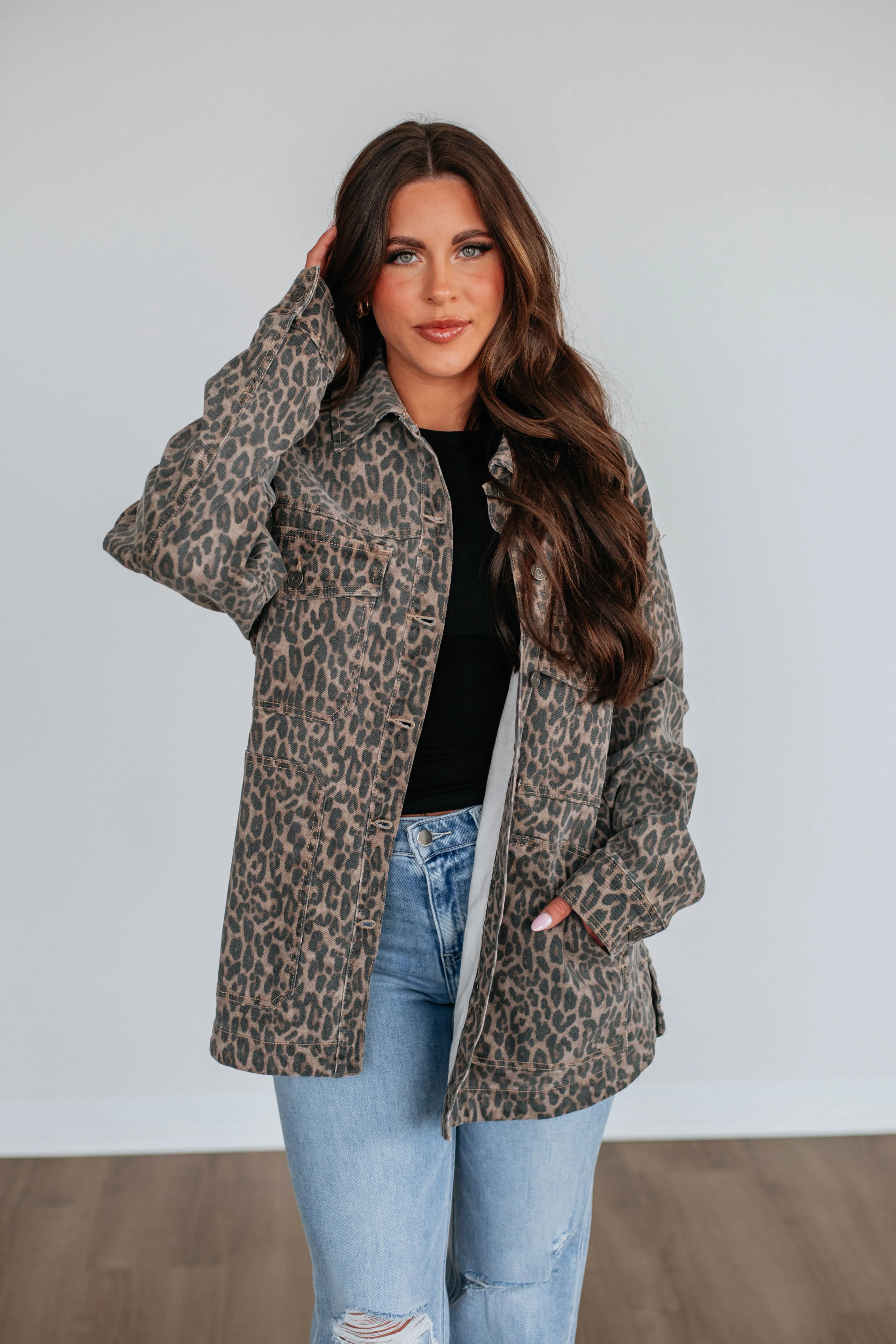 Jules Hidden Denim Jacket sold by Wild Oak Boutique product image thumbnail 5