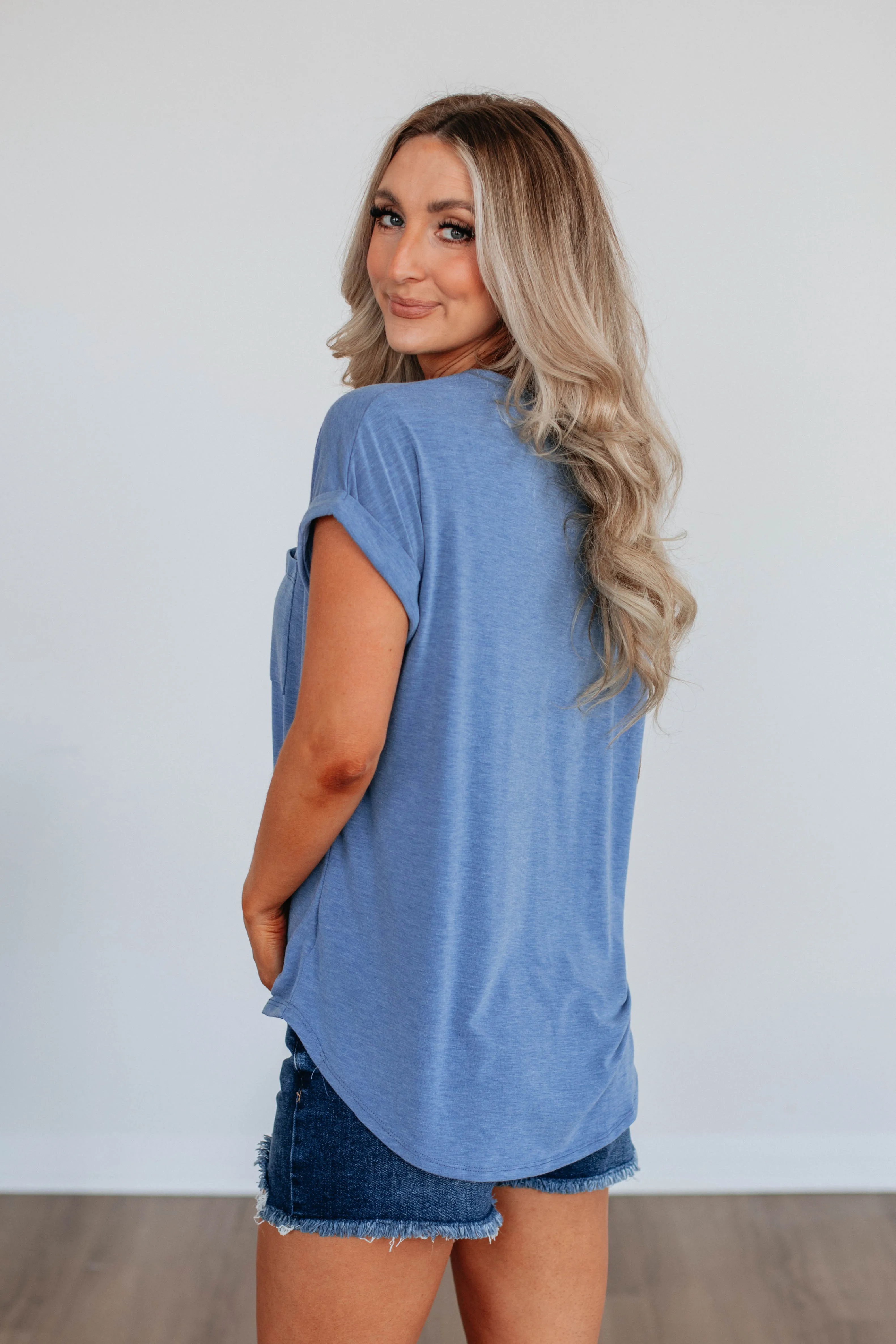 Ardell Basic Tee - Steel Blue sold by Wild Oak Boutique product image thumbnail 5