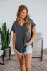 Ardell Basic Tee - Charcoal sold by Wild Oak Boutique