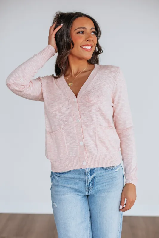 Kaleigh Knit Cardigan - Light Pink sold by Wild Oak Boutique
