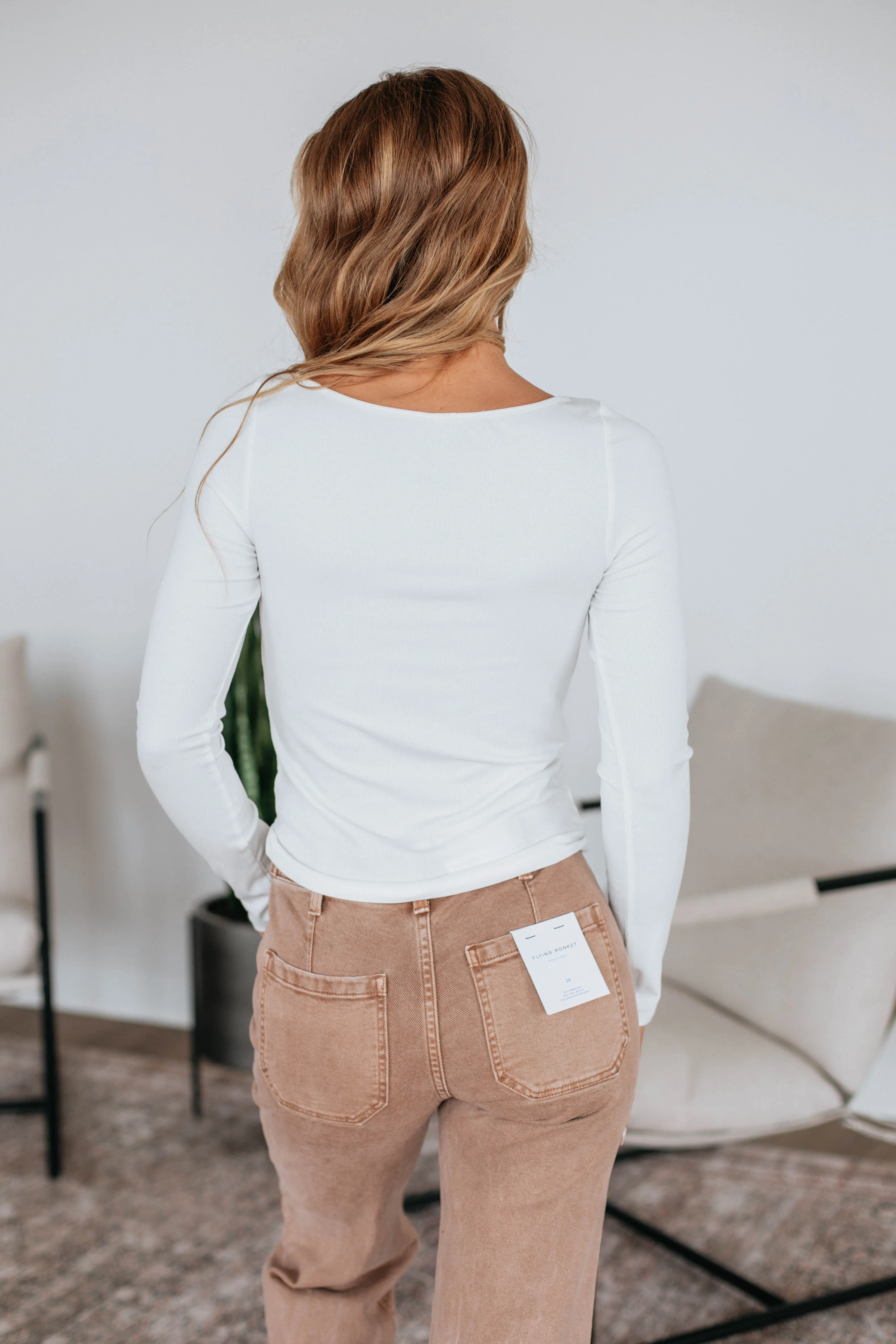 Brynn Ribbed Top - Ivory sold by Wild Oak Boutique product image thumbnail 5