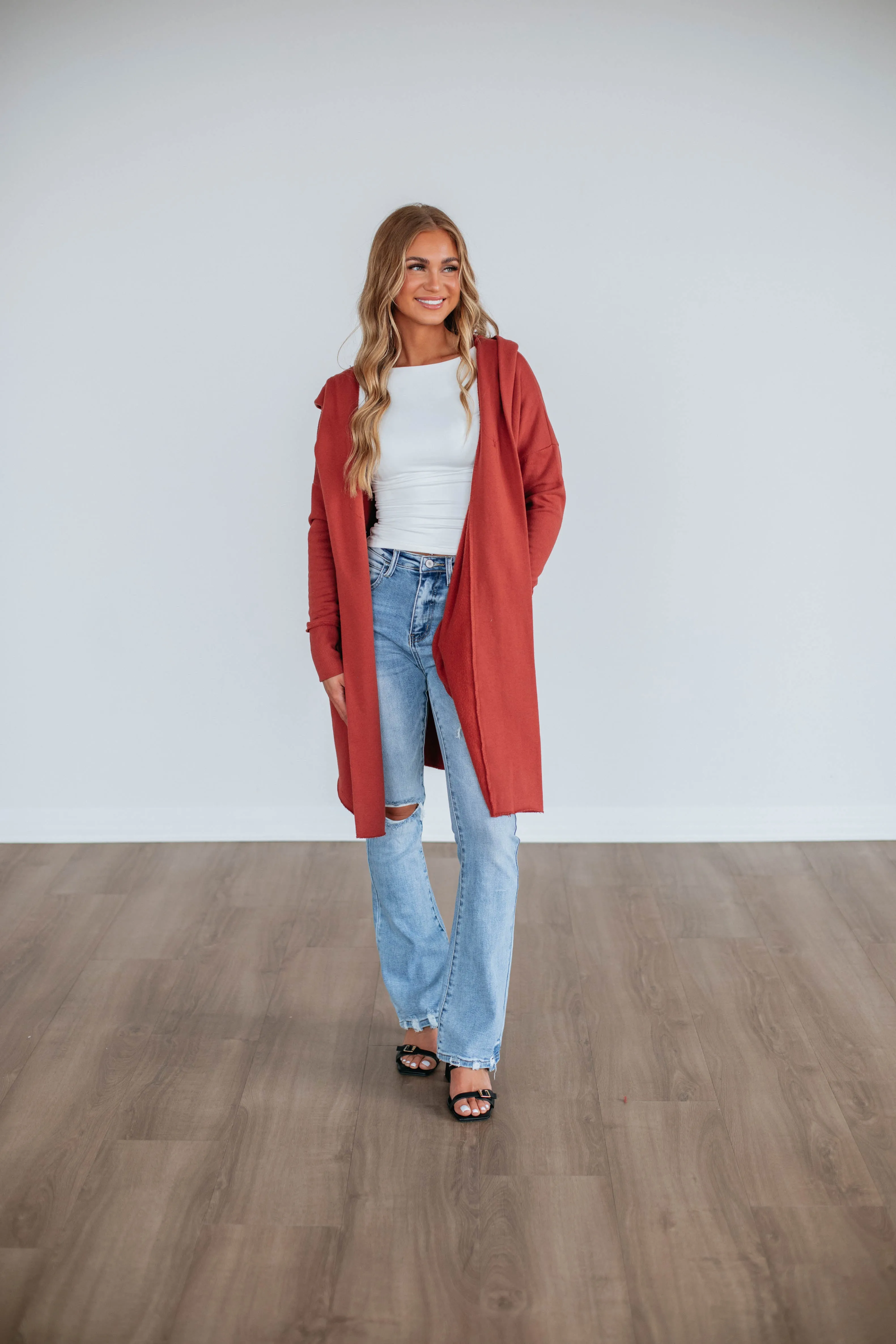 Rebekah Cardigan - Dusty Red sold by Wild Oak Boutique product image thumbnail 2