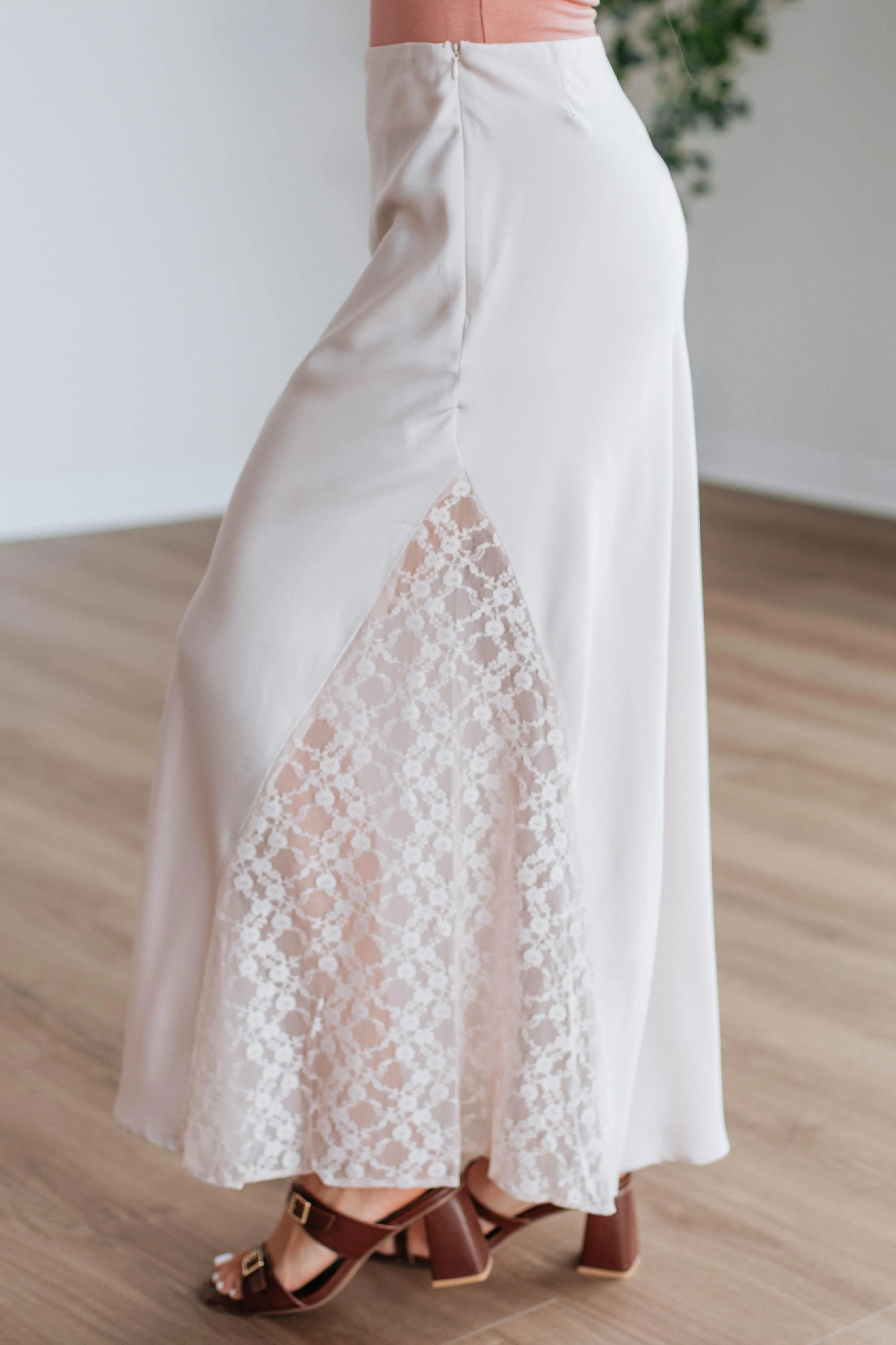 Vivian Lace Skirt - Pearl sold by Wild Oak Boutique