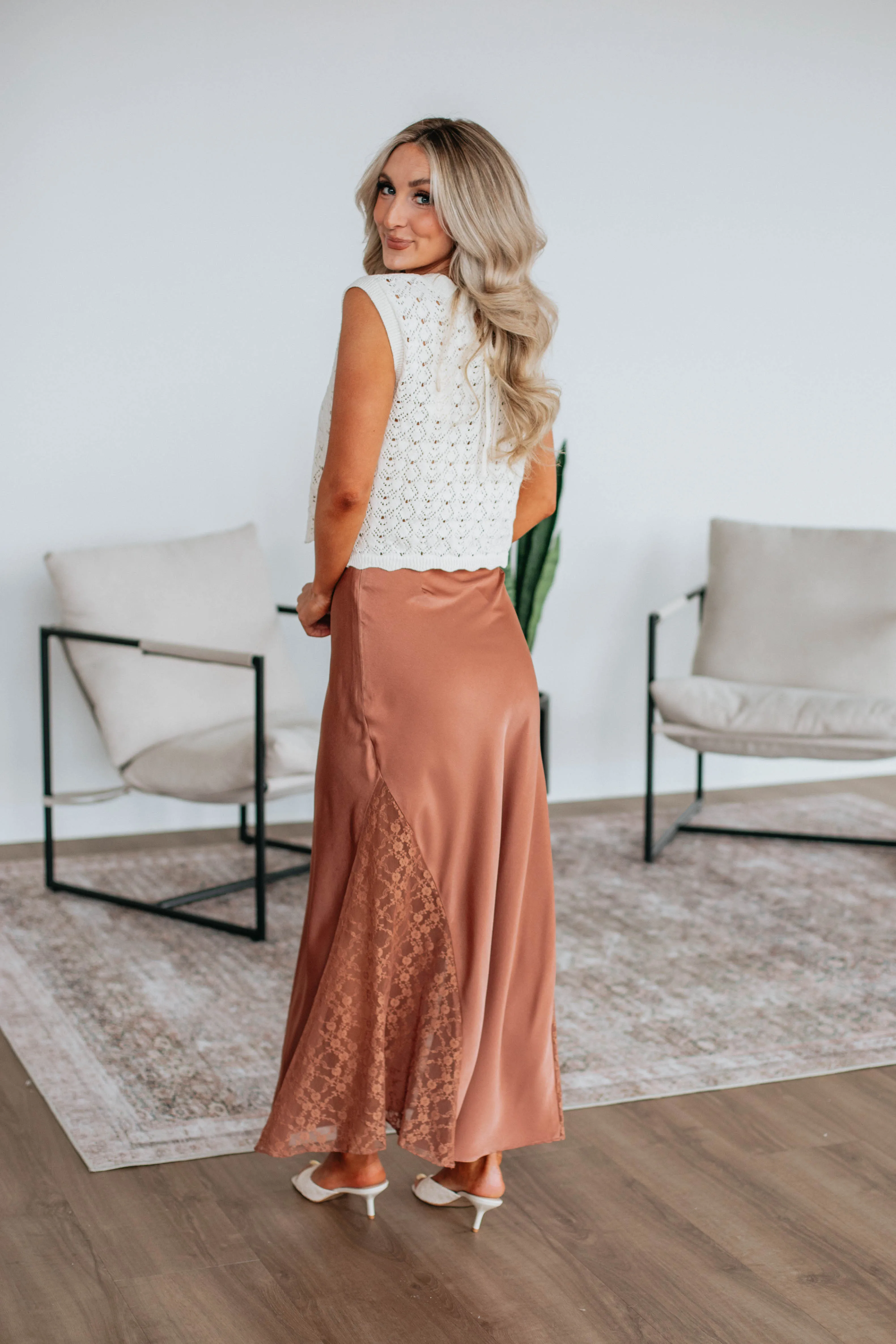 Vivian Lace Skirt - Clay sold by Wild Oak Boutique product image thumbnail 5