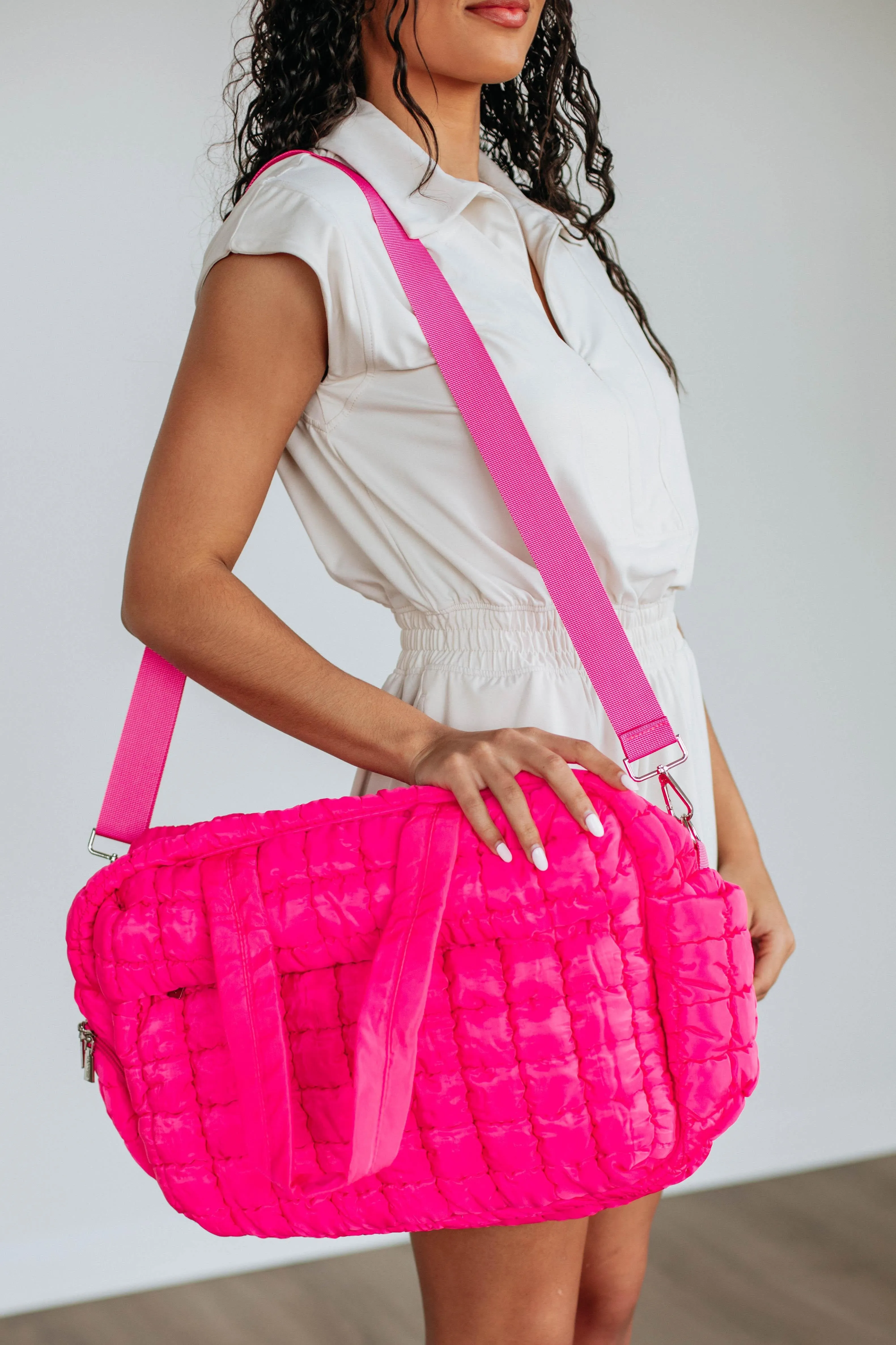 Off The Grid Quilted Weekender Bag - Hot Pink sold by Wild Oak Boutique product image thumbnail 2