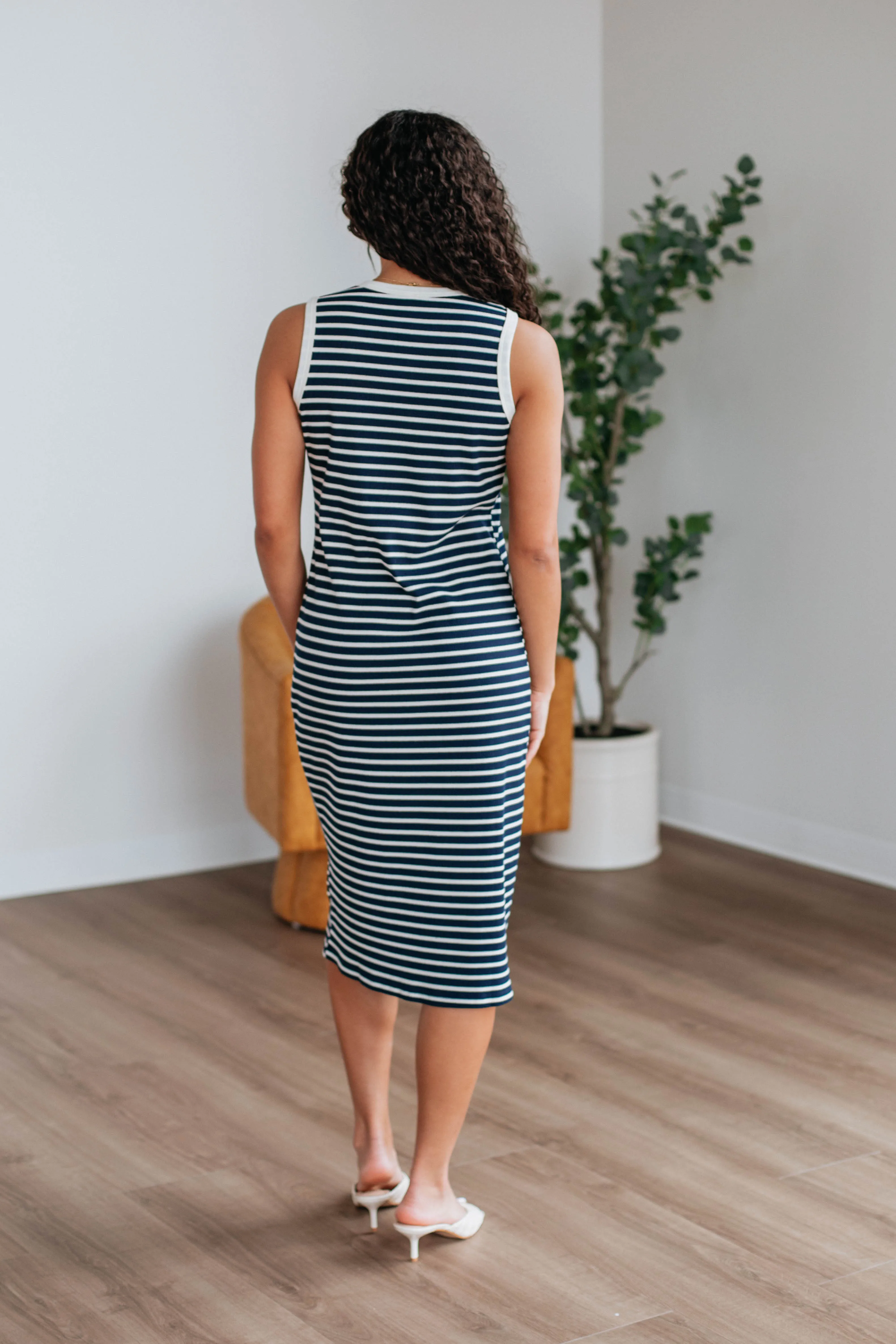 Pattie Striped Dress - Navy Mix sold by Wild Oak Boutique product image thumbnail 5