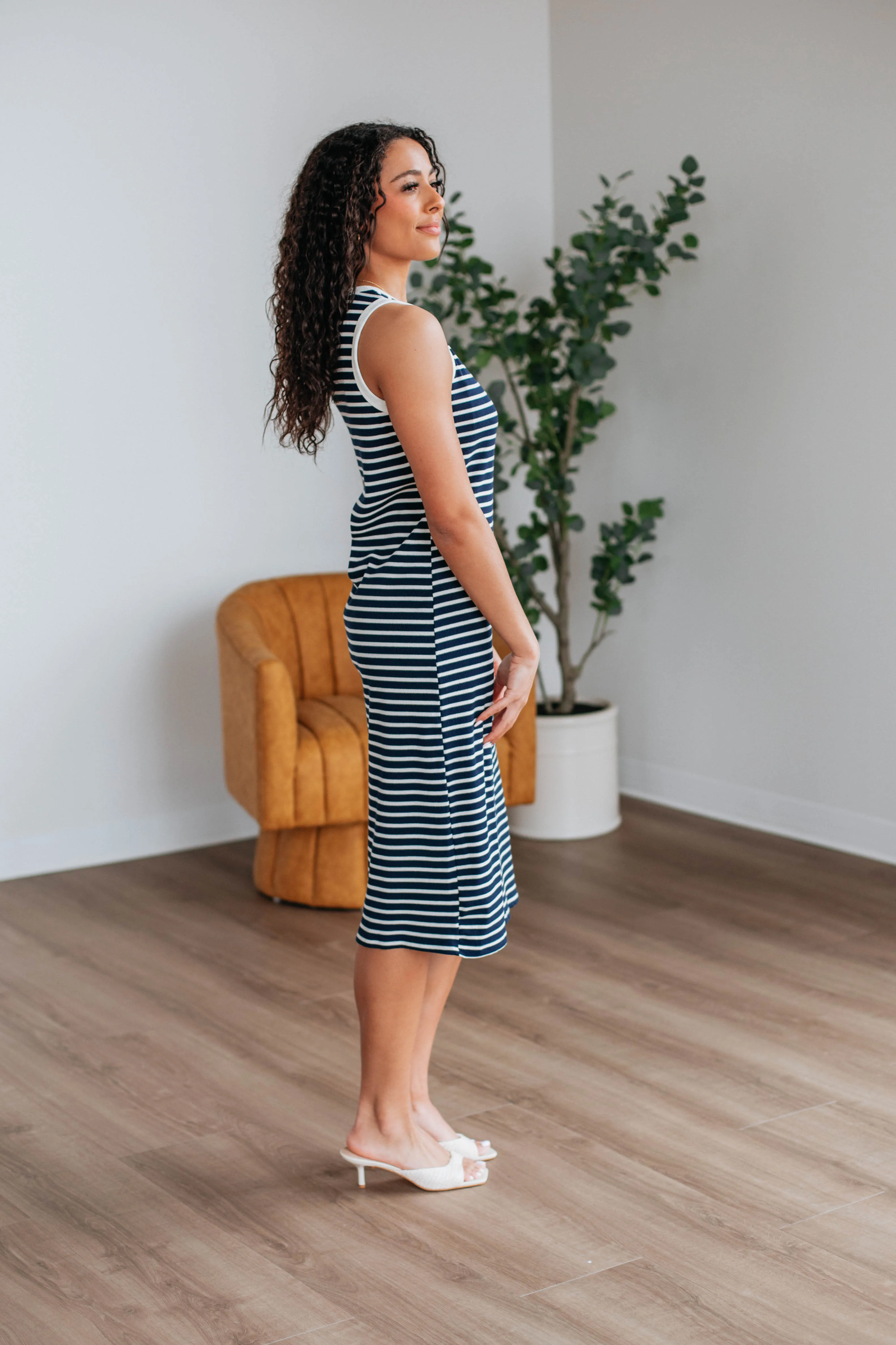 Pattie Striped Dress - Navy Mix sold by Wild Oak Boutique product image thumbnail 2
