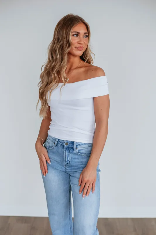 Chelsie Off The Shoulder Top - Ivory sold by Wild Oak Boutique