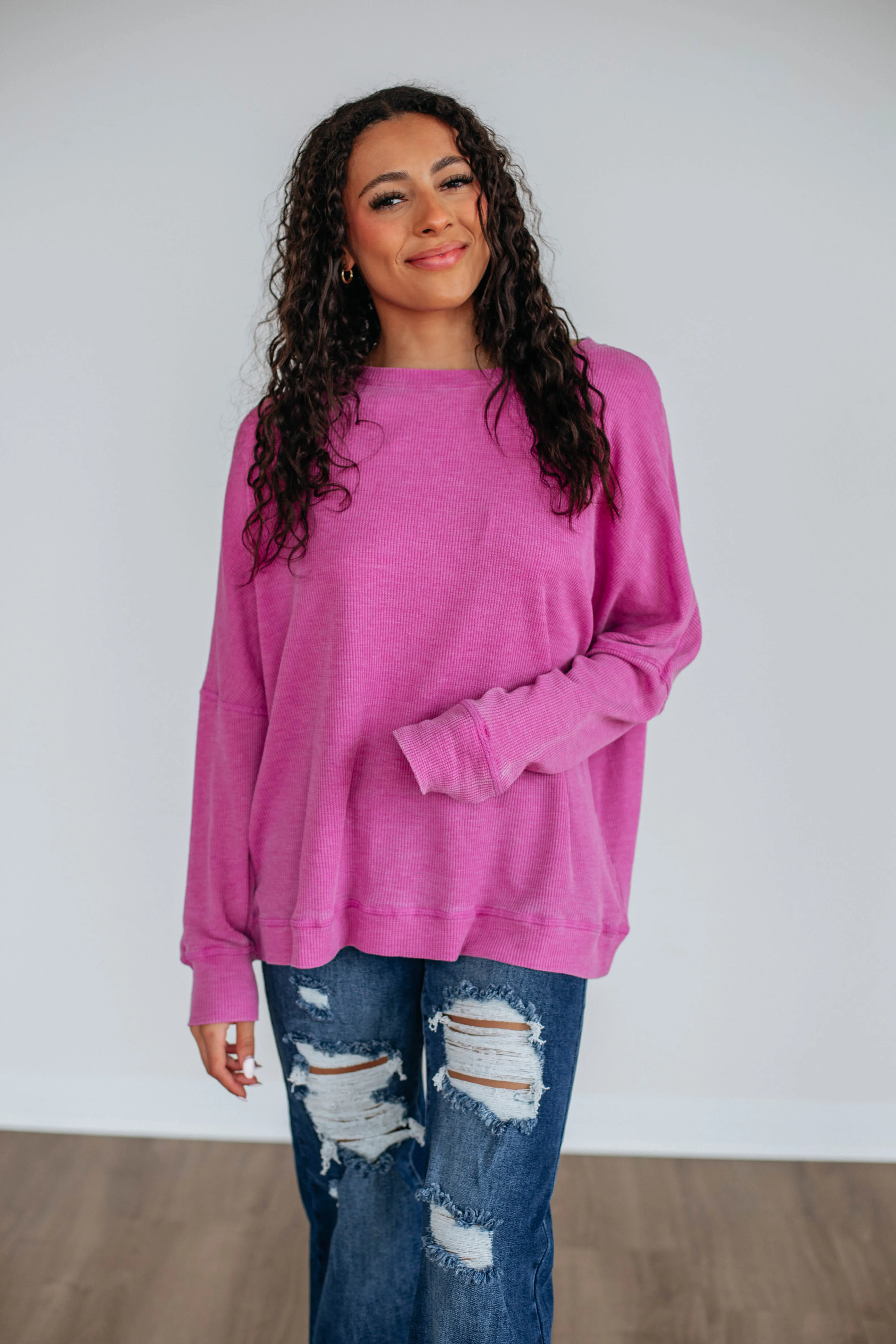 Breah Waffle Knit Top - Orchid sold by Wild Oak Boutique product image thumbnail 4