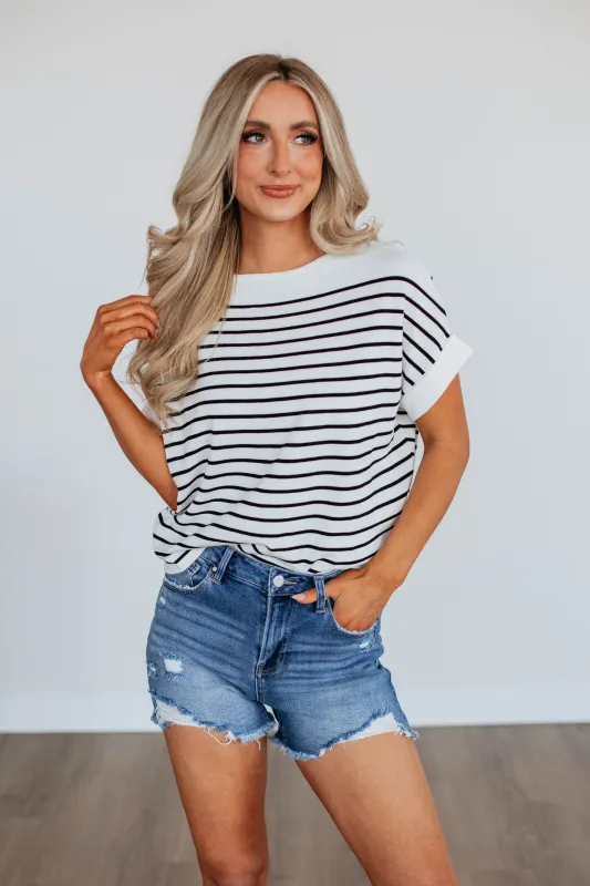 Wesson Striped Top - Ivory Mix sold by Wild Oak Boutique