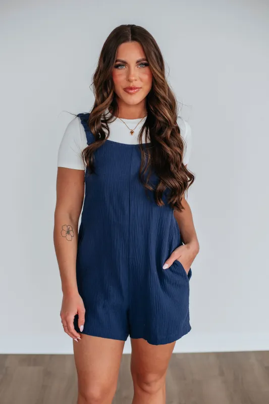 Chamberly Romper - Navy sold by Wild Oak Boutique